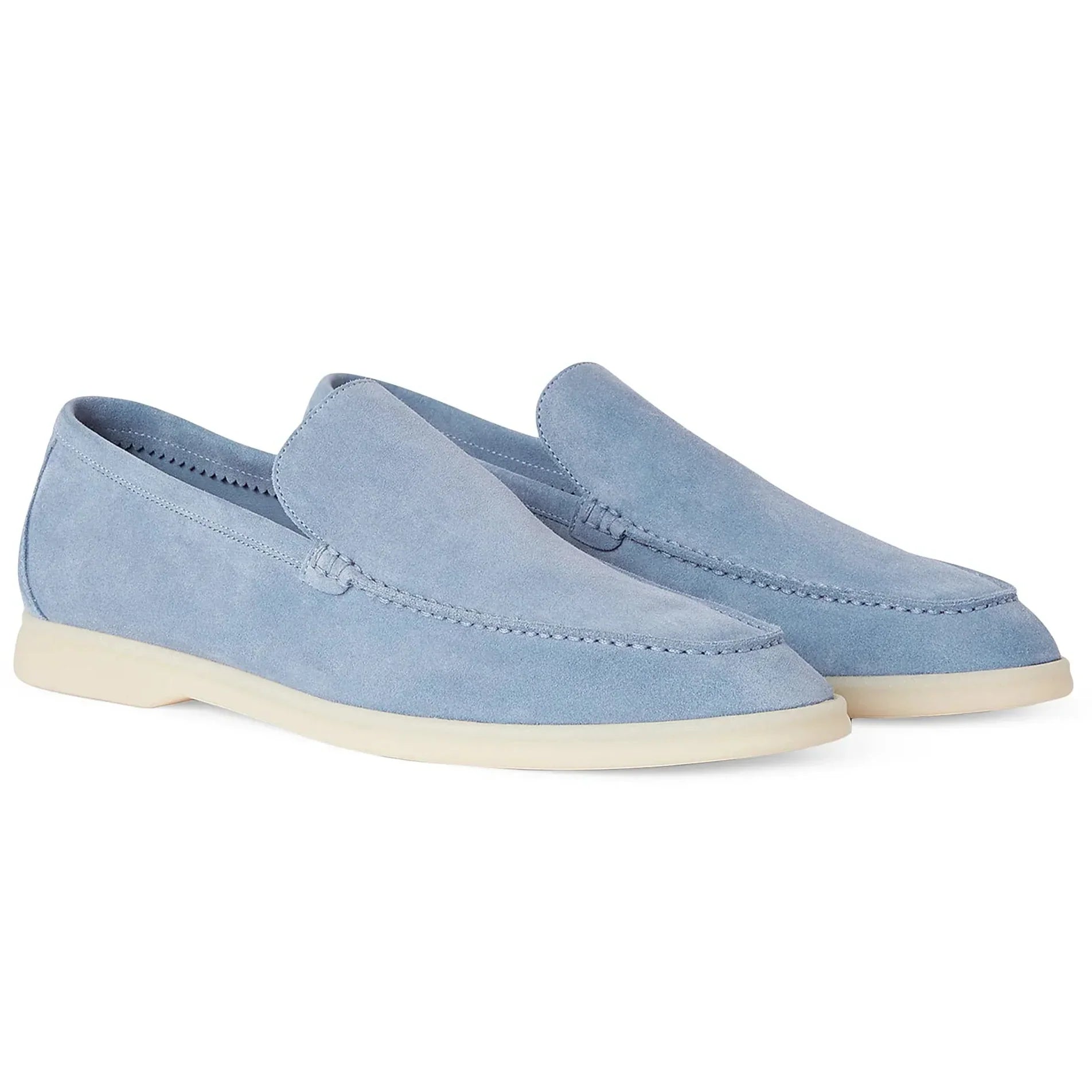 Loro Piana Summer Walk Suede Loafers - Blue (137)