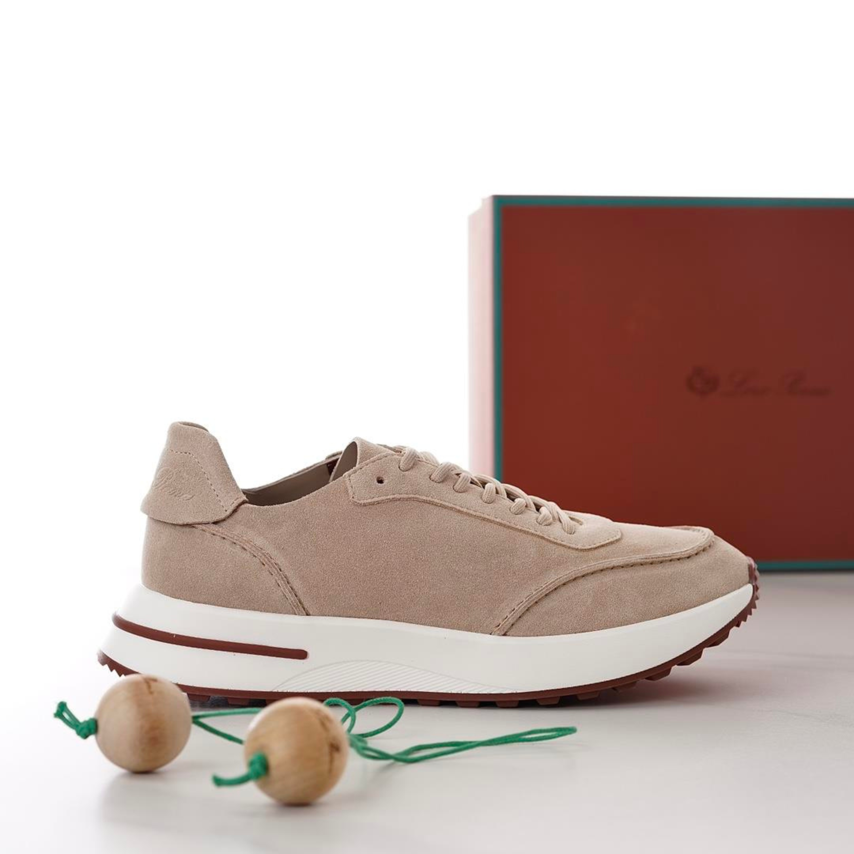 Loro Piana Weekend Walk Suede Sneakers - Sand Shell