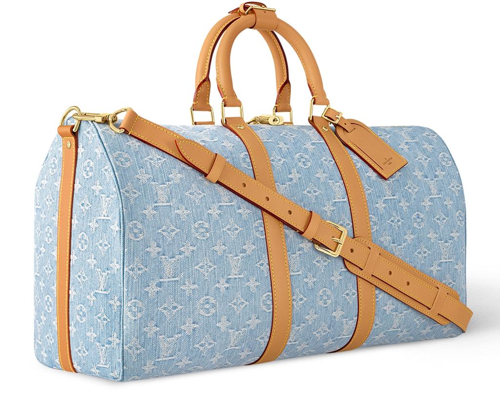 Louis Vuitton Monogram Denim Keepall Bandoulière 45 Duffle Bag – Blue