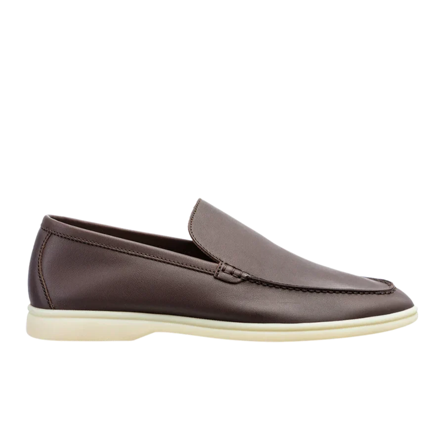 Loro Piana Summer Walk Elk Leather Loafers - Very Dark Brown (H027)