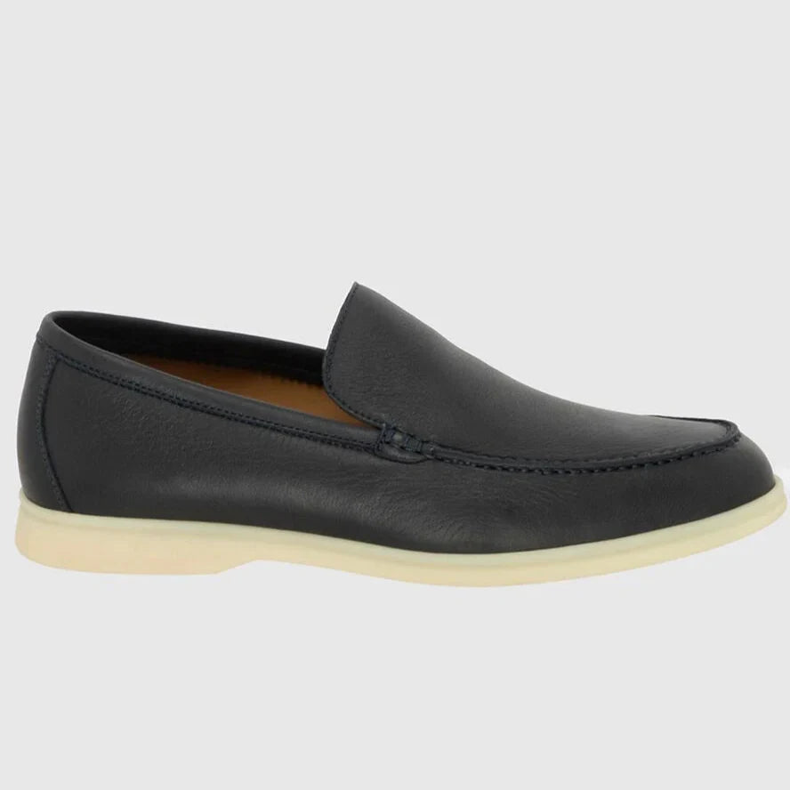 Loro Piana Summer Walk Elk Leather Loafers - Navy Blue (W000)