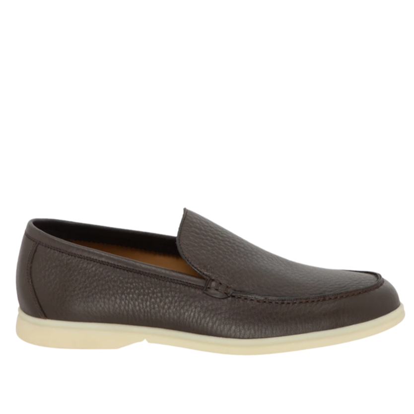 Loro Piana Summer Walk Elk Leather Loafers - Very Dark Brown (H027)