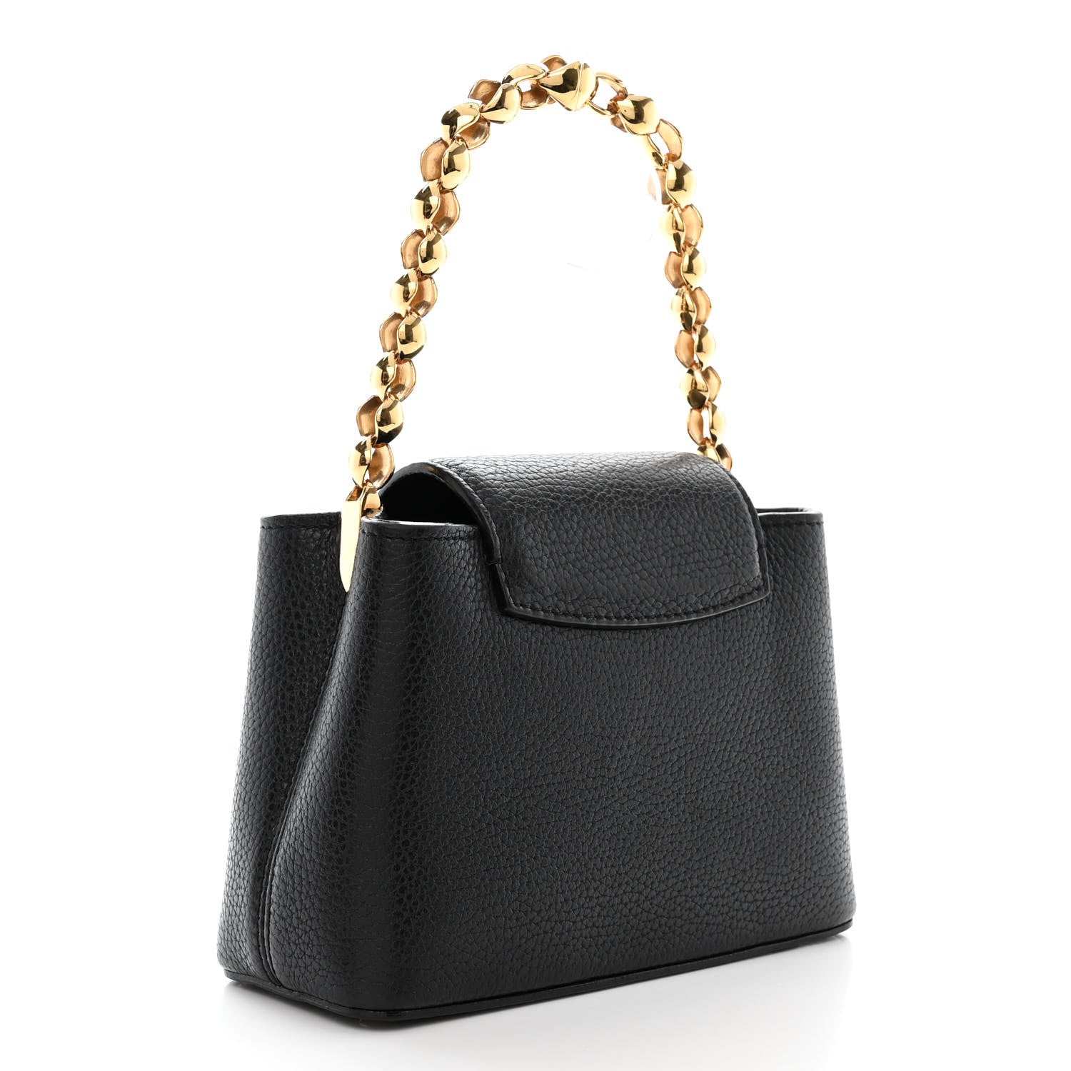 Louis Vuitton Taurillon Mini Chain Capucines Handbag - Black