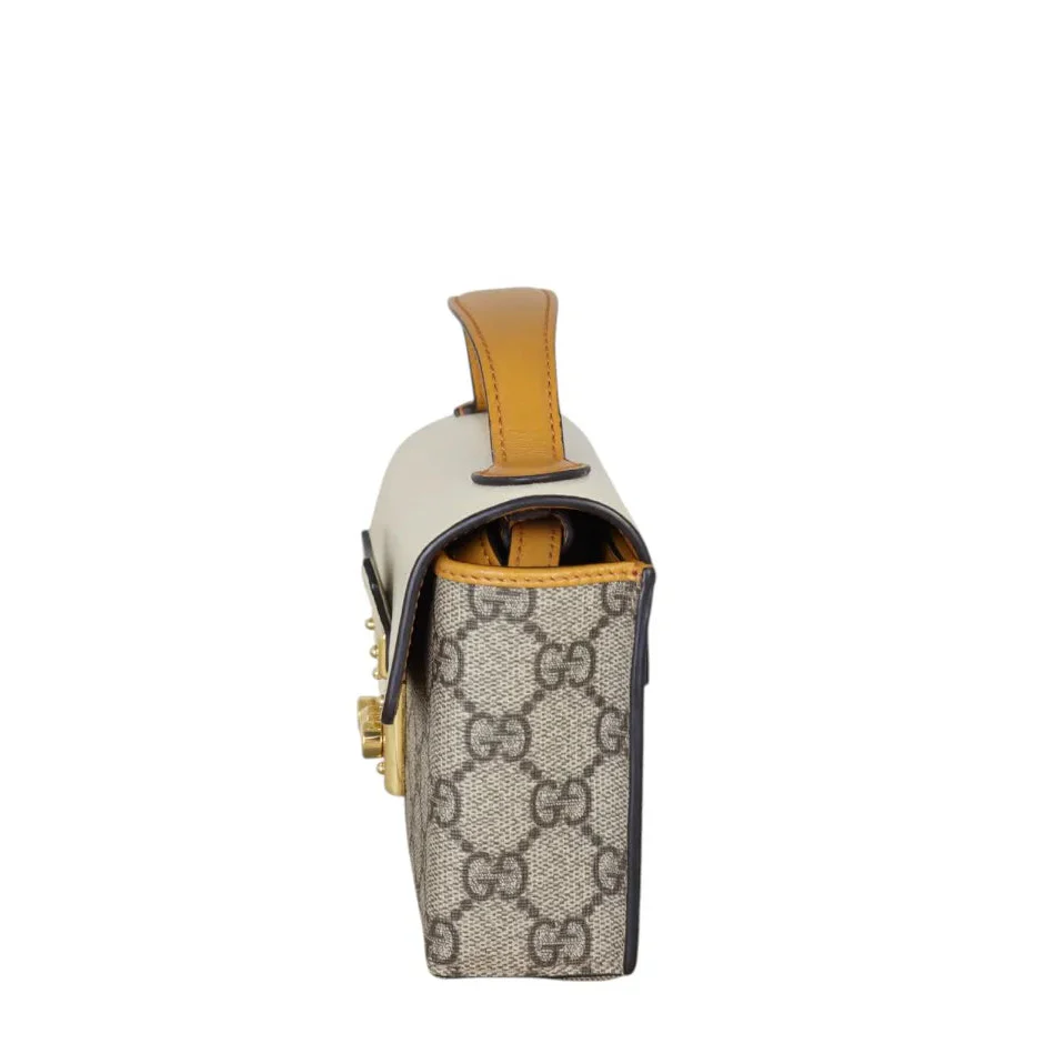 Gucci GG Supreme Padlock Mini Top Handle Bag – Beige