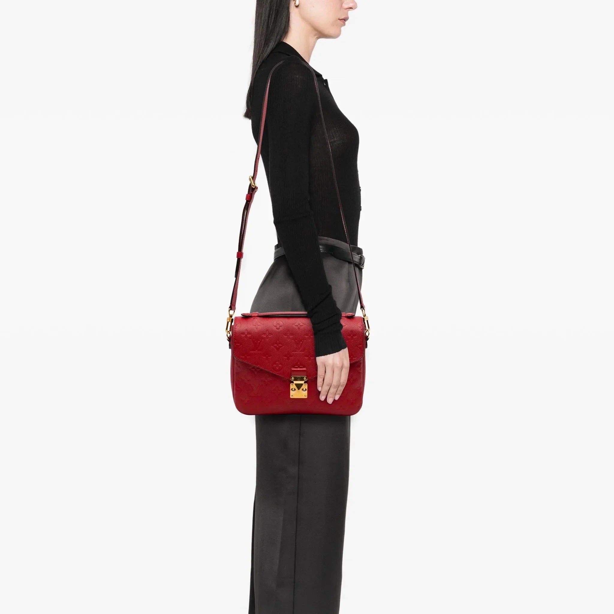 Louis Vuitton Monogram Empreinte Pochette Metis Handbag - Cherry