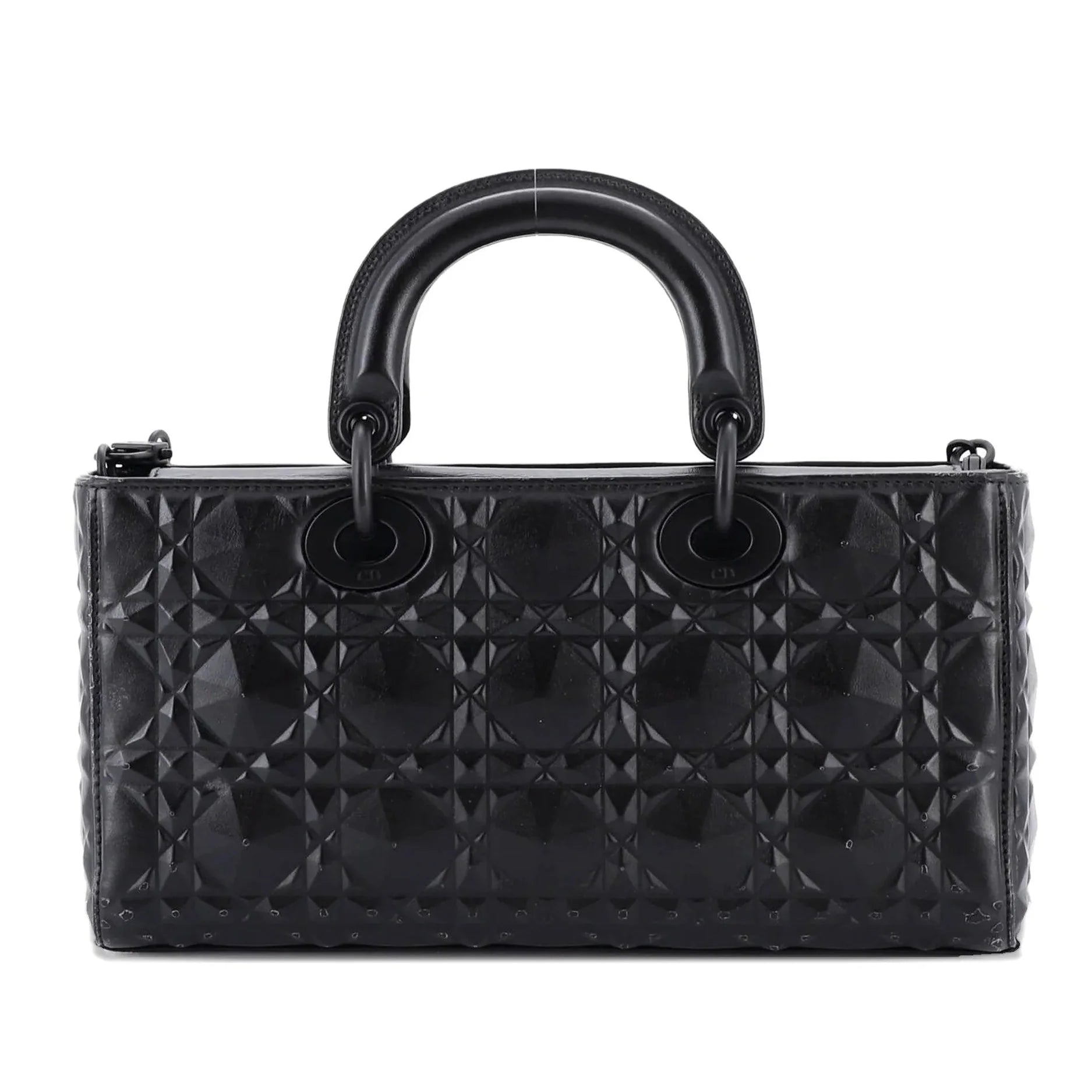Dior Lady D-Joy Micro Diamond Cannage Calfskin Bag - Black