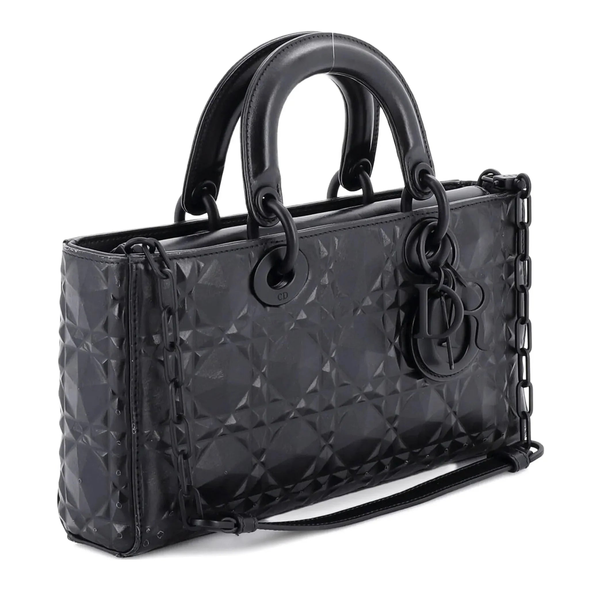 Dior Lady D-Joy Micro Diamond Cannage Calfskin Bag - Black