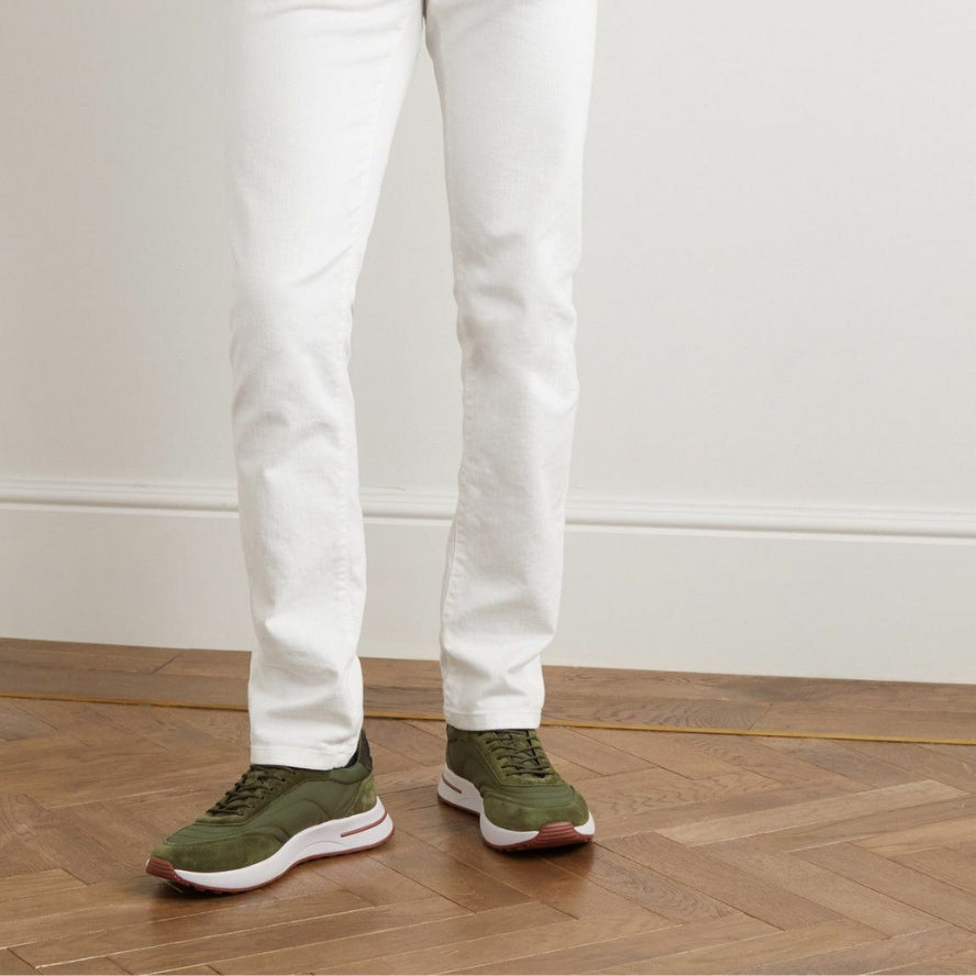 Loro Piana Weekend Walk Suede Sneakers - Green