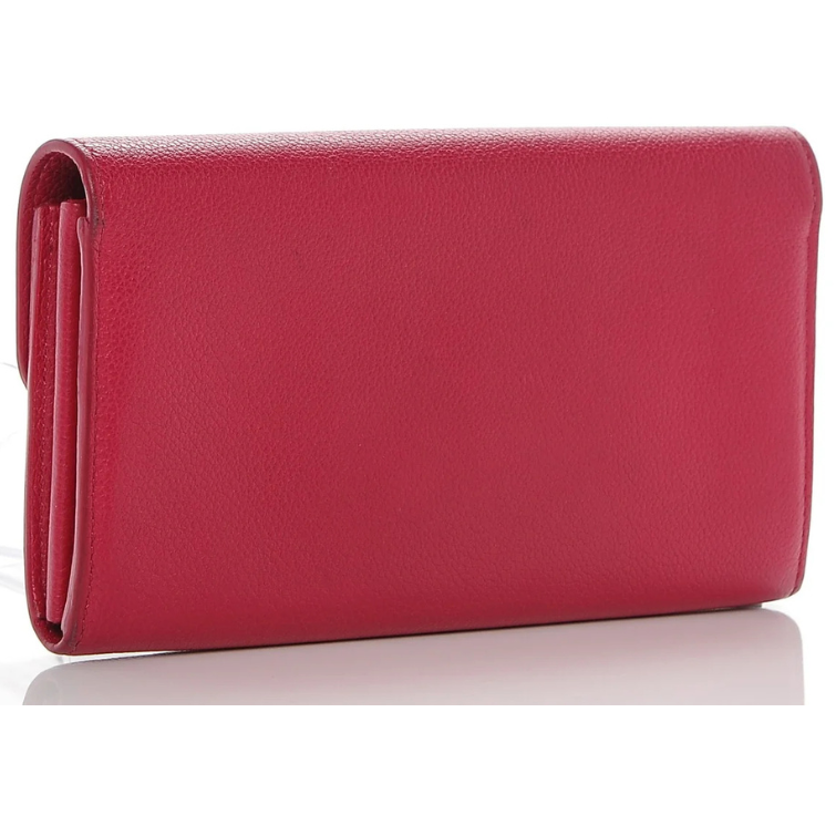 Louis Vuitton Calfskin Leather Lockme Wallet - Red
