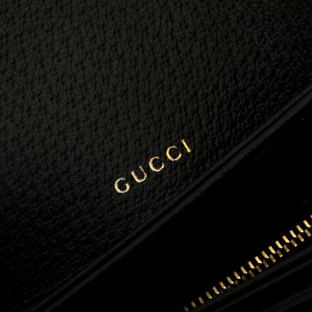 Gucci Horsebit 1955 GG Small Denim Shoulder Bag – Black