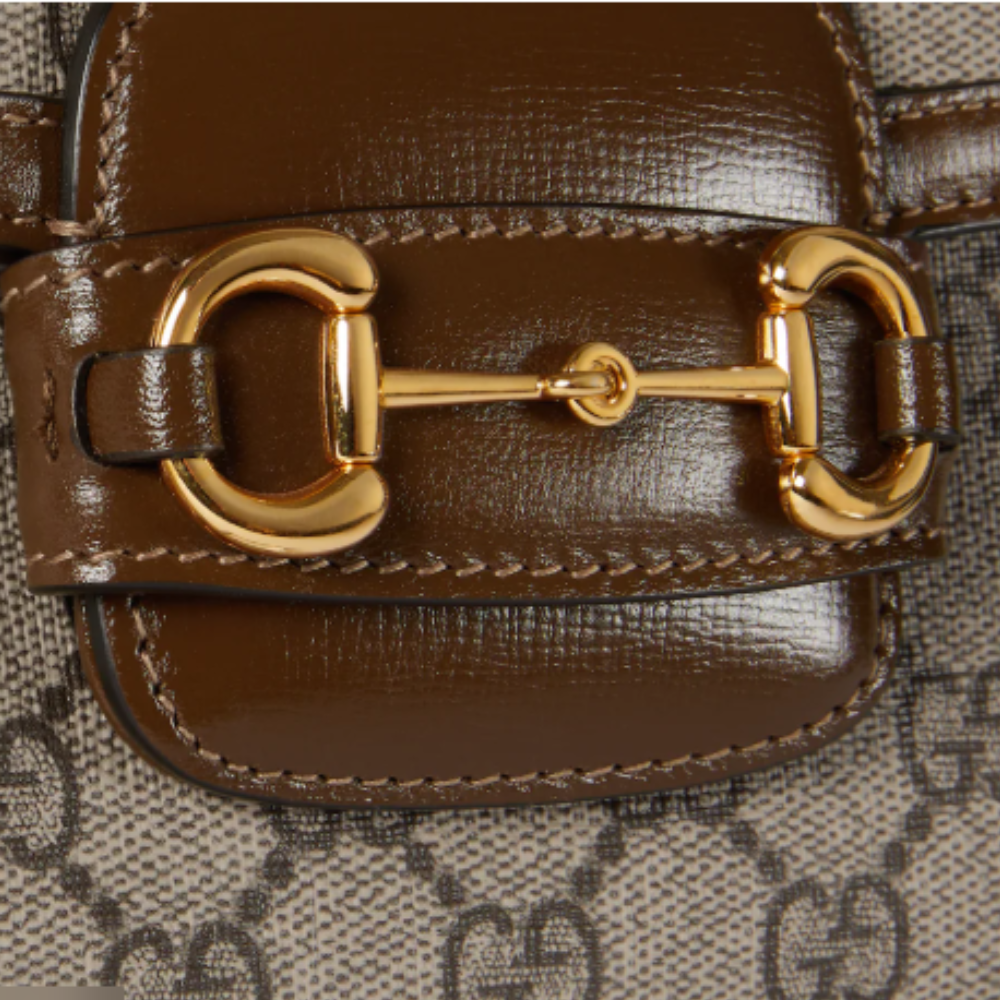 Gucci Horsebit 1955 GG Supreme Canvas Small Shoulder Bag – Beige