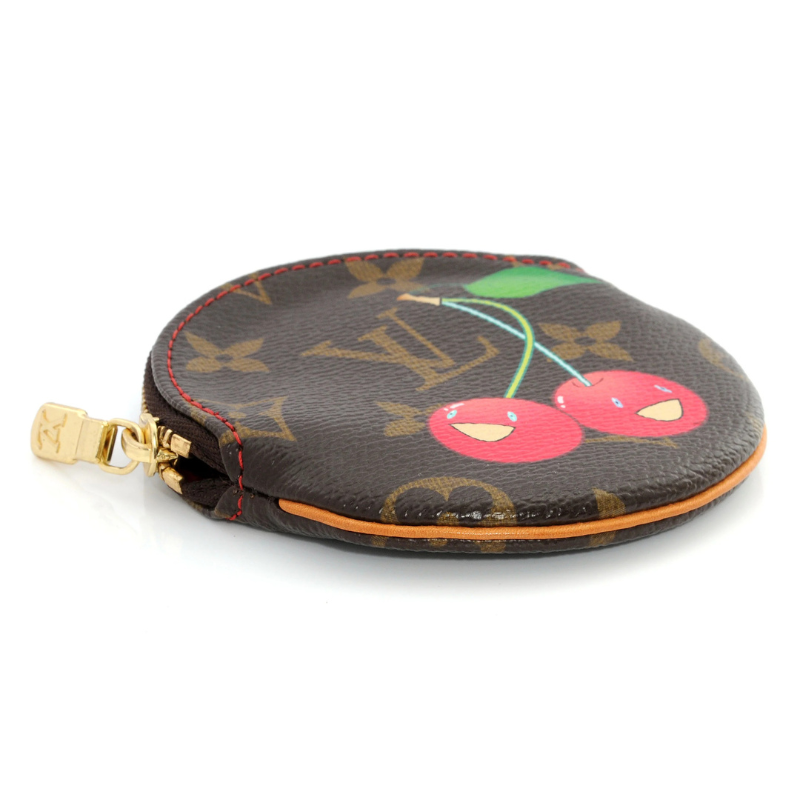 Louis Vuitton Limited Edition Monogram Cerises Round Coin Purse - Brown
