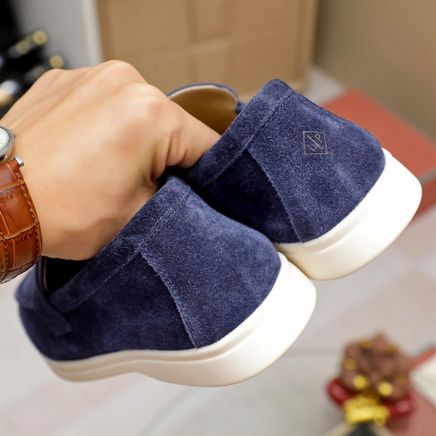 Loro Piana Summer Charms Walk Suede Loafer – True Dark Blue (108)