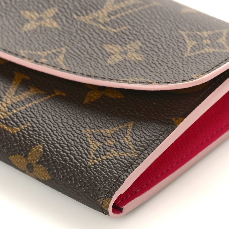Louis Vuitton Monogram Bloom Flower Emilie Wallet - Brown Fuchsia