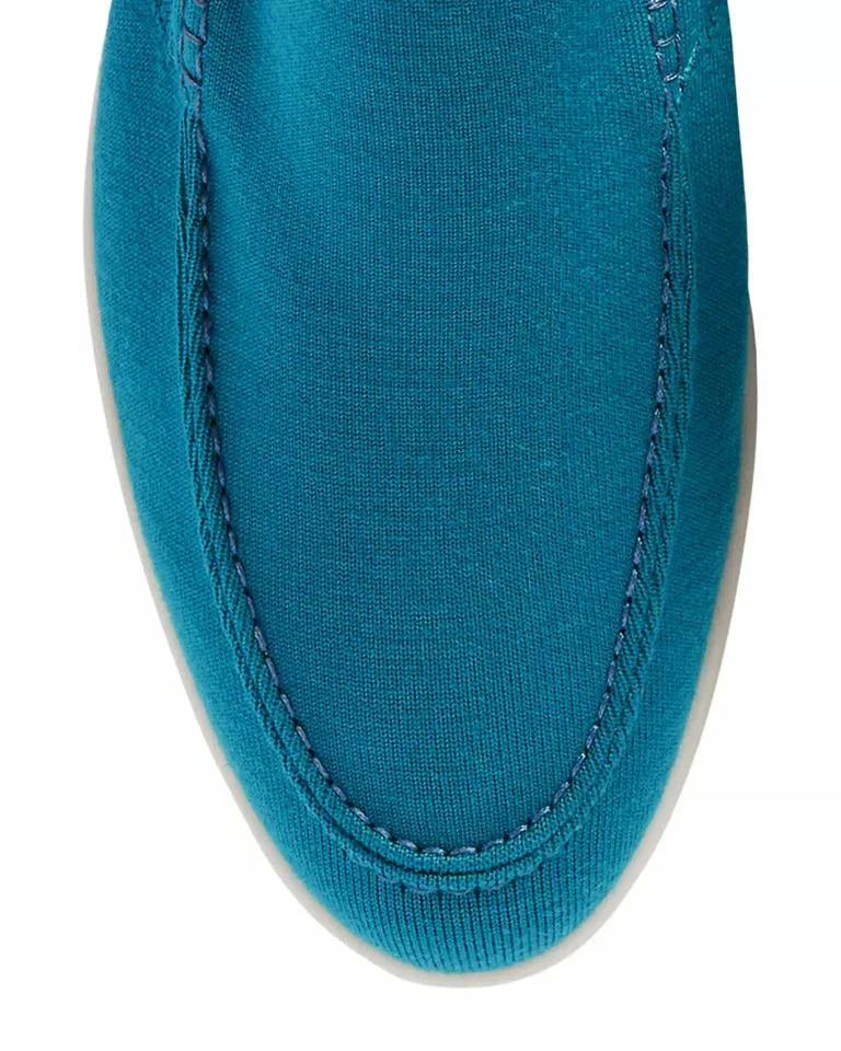 Loro Piana Summer Walk Suede Loafers - Turquoise Blue