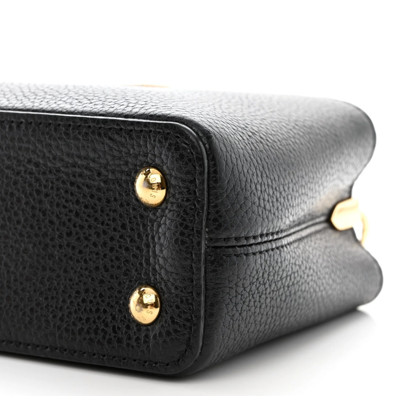Louis Vuitton Taurillon Mini Chain Capucines Handbag - Black
