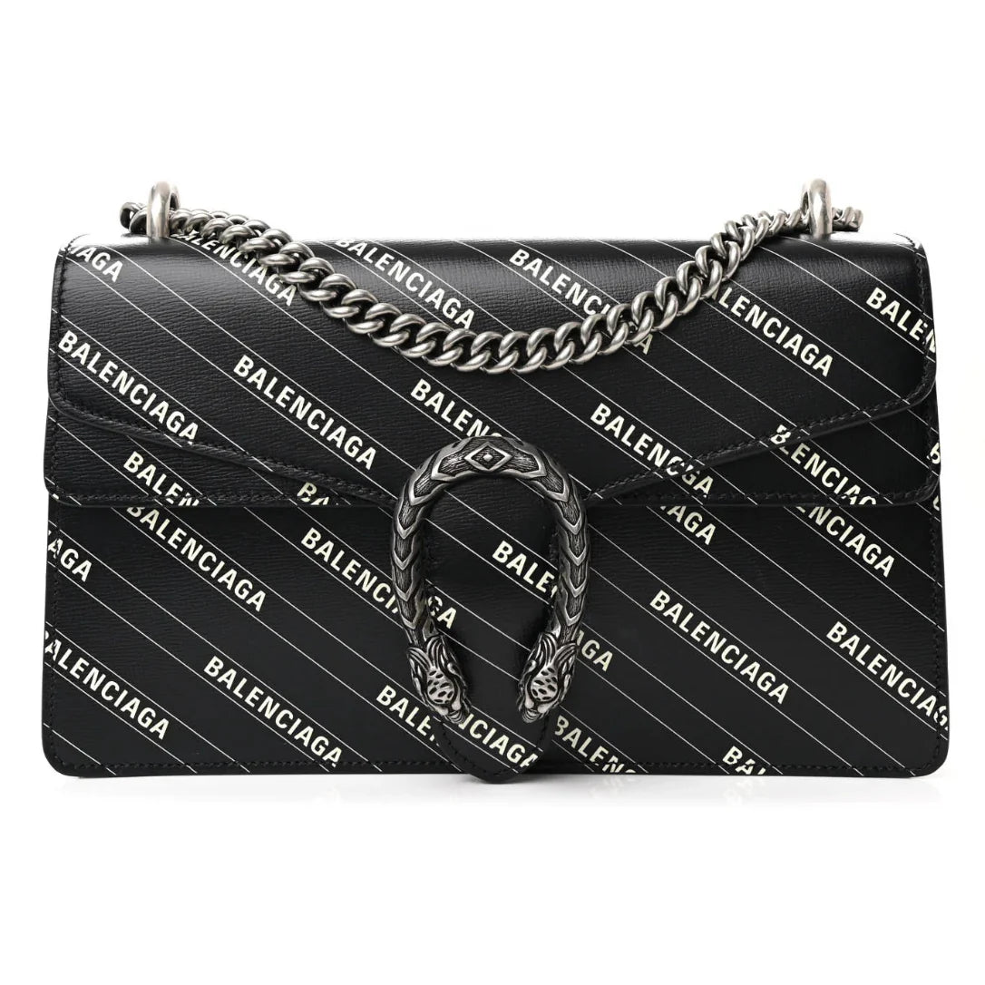 Gucci X Balenciaga Calfskin Dionysus Small Shoulder Bag – Black