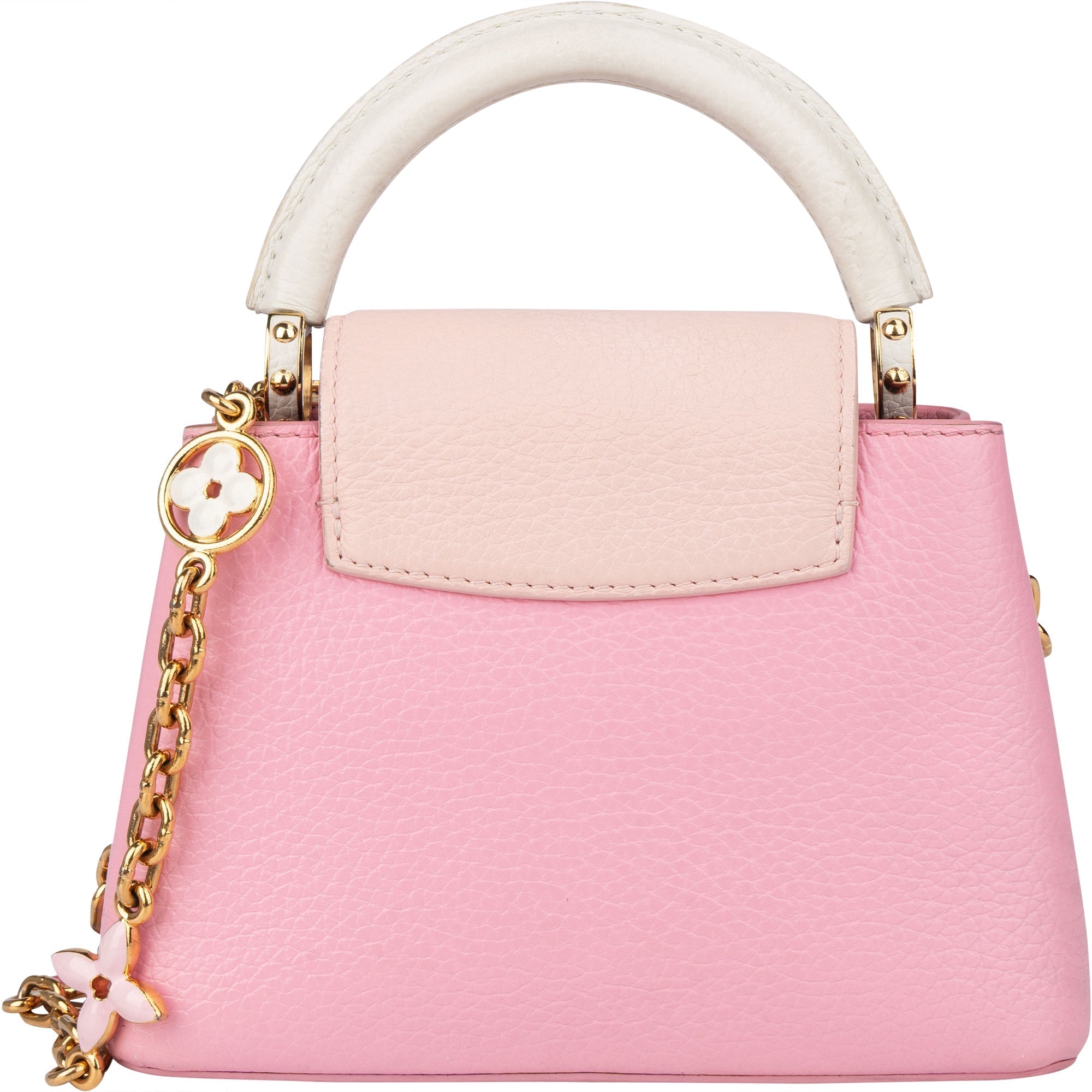 Louis Vuitton Taurillon Flower Chain Mini Capucines Handbag – Candy Pink