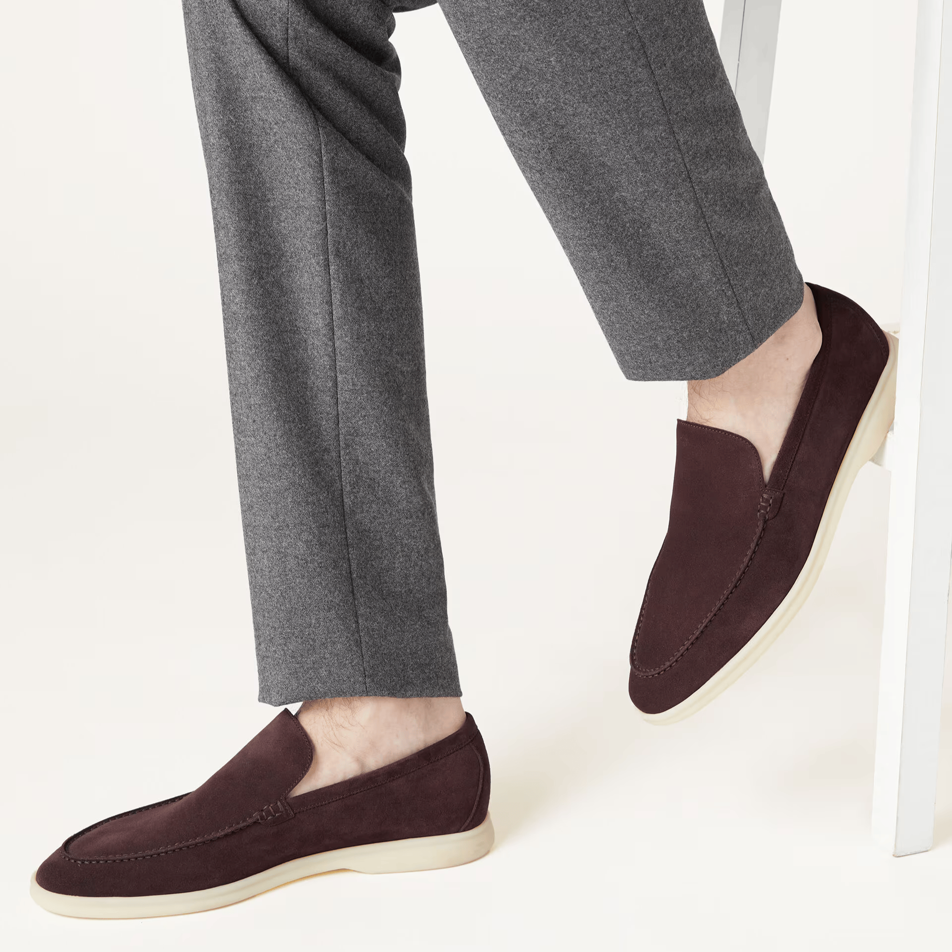 Loro Piana Summer Walk Suede Loafers - Amarone (Q08F)