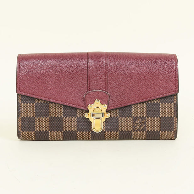 Louis Vuitton Damier Ebene Bordeaux Clapton Wallet - Brown