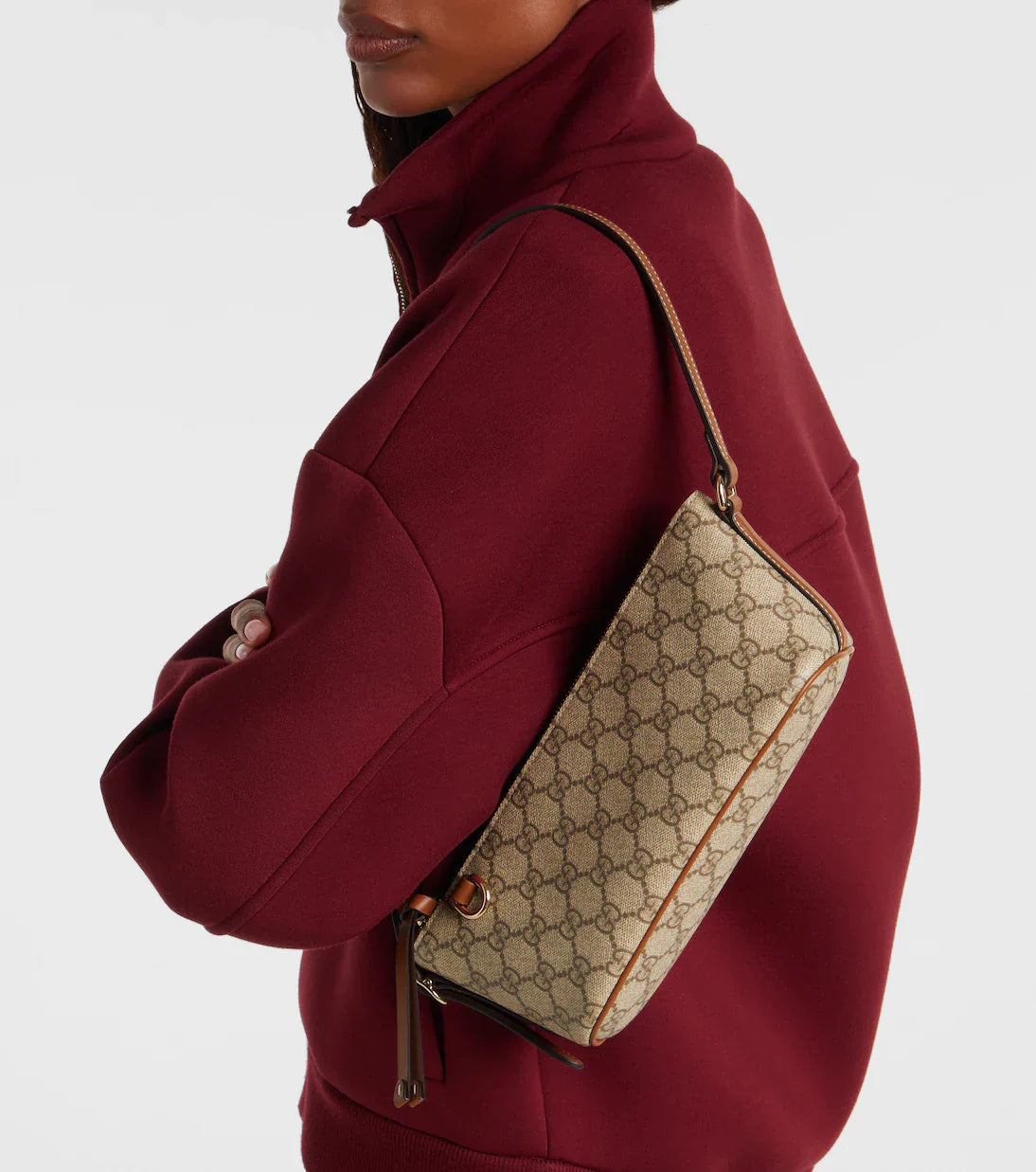 Gucci GG Emblem Small Shoulder Bag – Beige