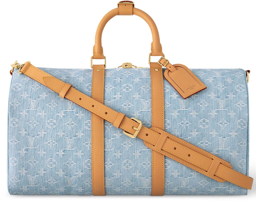 Louis Vuitton Monogram Denim Keepall Bandoulière 45 Duffle Bag – Blue