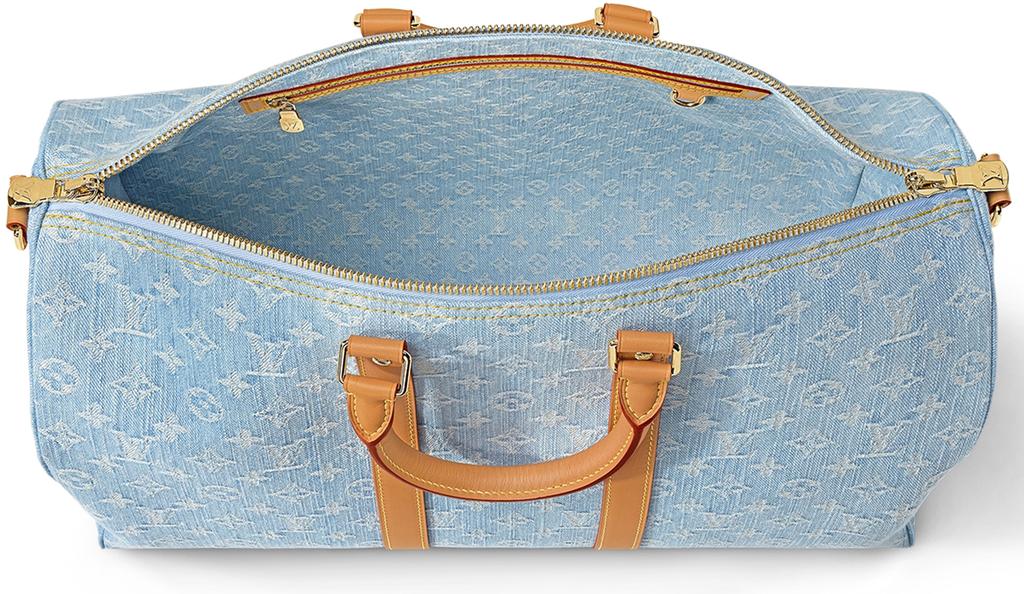 Louis Vuitton Monogram Denim Keepall Bandoulière 45 Duffle Bag – Blue