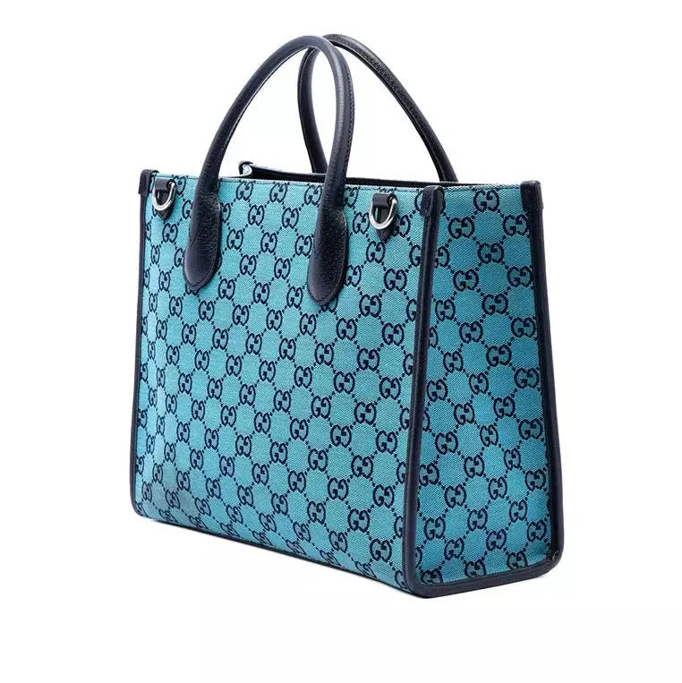 Gucci Calfskin Retro Tote Bag – Blue
