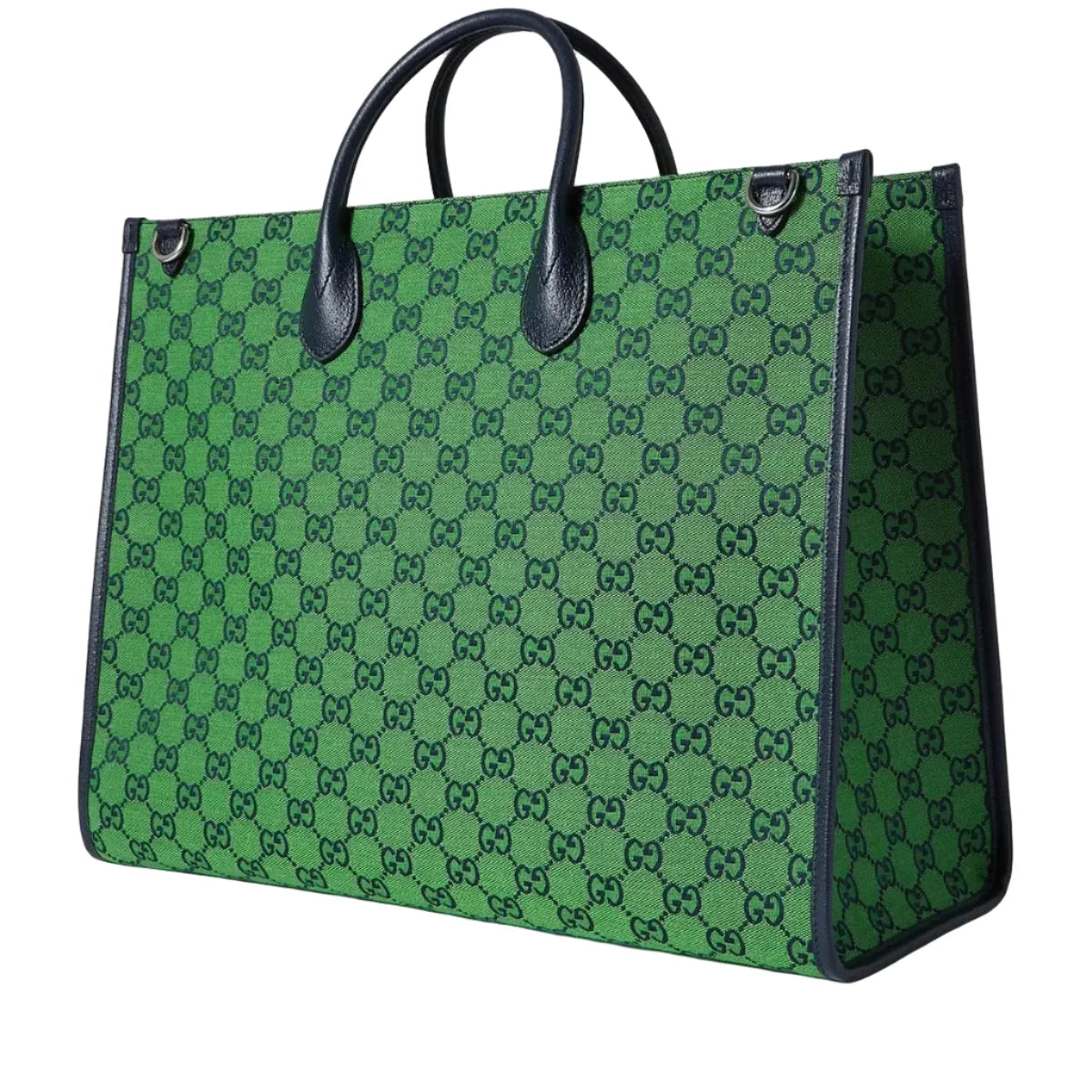 Gucci Leather-Trimmed Monogrammed Coated Tote Bag – Green