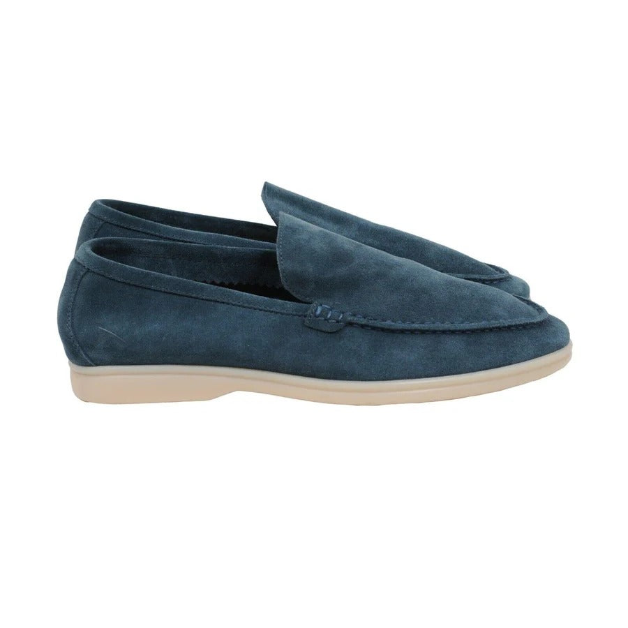 Loro Piana Summer Walk Suede Loafers - Black Figs (W1CQ)