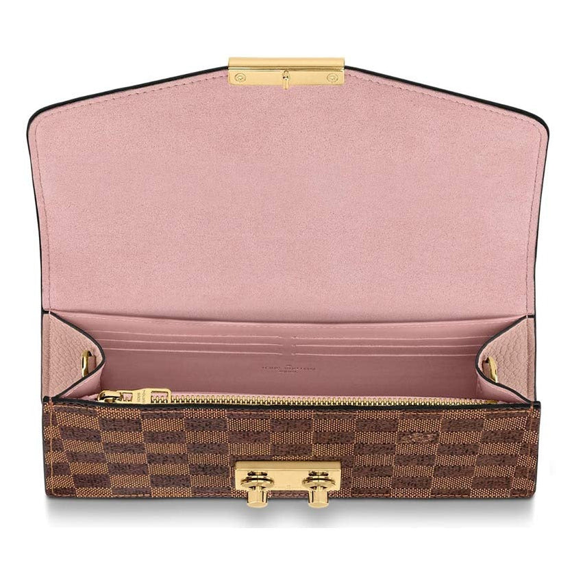 Louis Vuitton Damier Ebene Croisette Chain Crossbody Bag - Brown