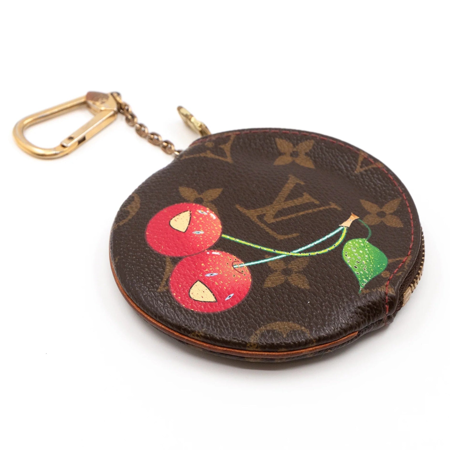Louis Vuitton Limited Edition Monogram Cerises Round Coin Purse - Brown