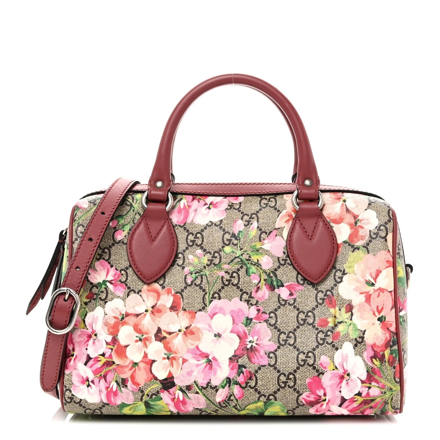 Gucci GG Supreme Blooms Top Handle Boston Bag – Brown