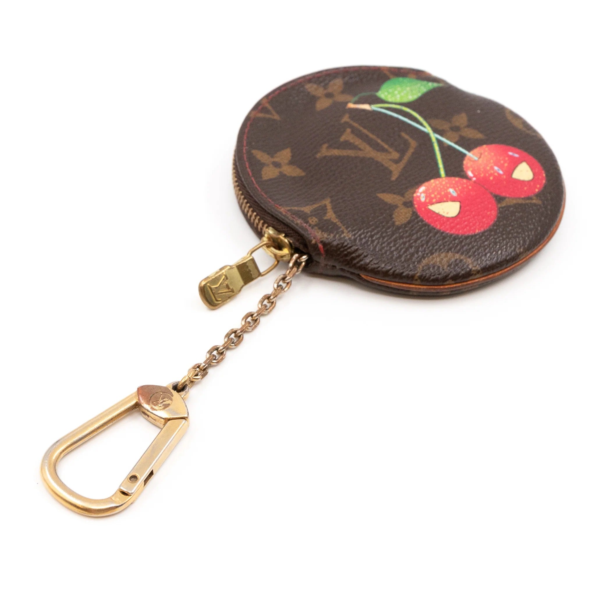 Louis Vuitton Limited Edition Monogram Cerises Round Coin Purse - Brown