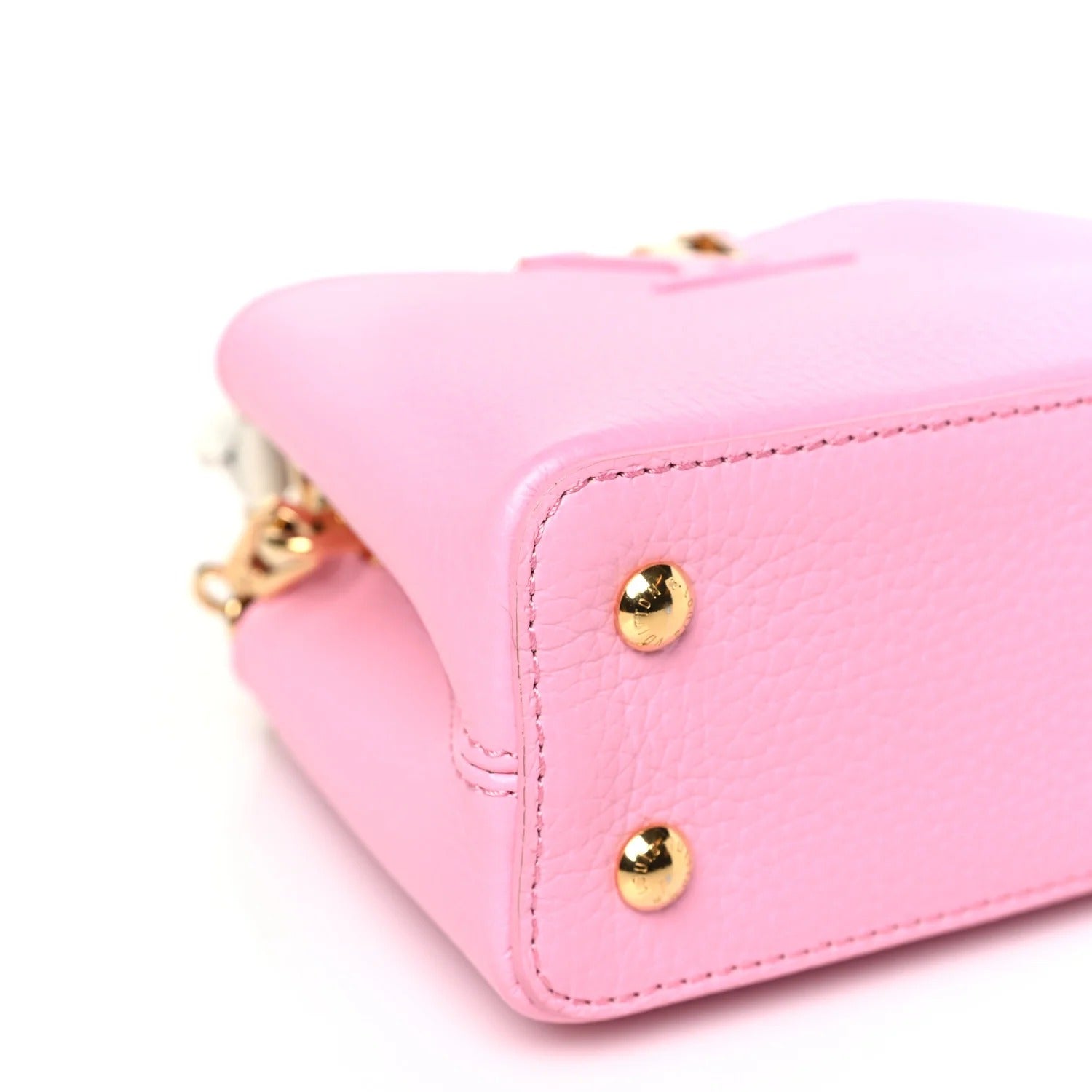 Louis Vuitton Taurillon Flower Chain Mini Capucines Handbag – Candy Pink