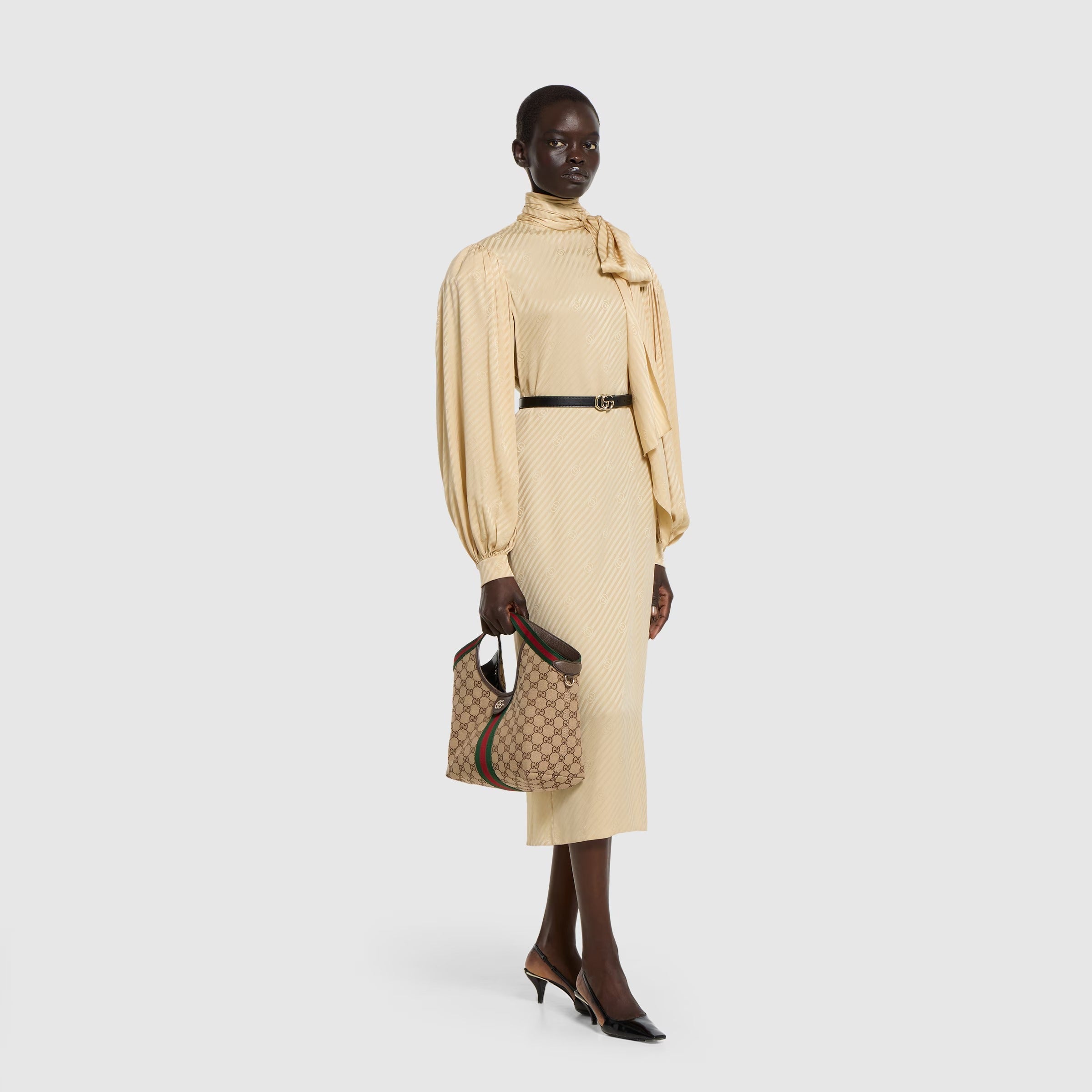 Gucci GG Canvas Giglio Small Tote Bag – Beige Brown