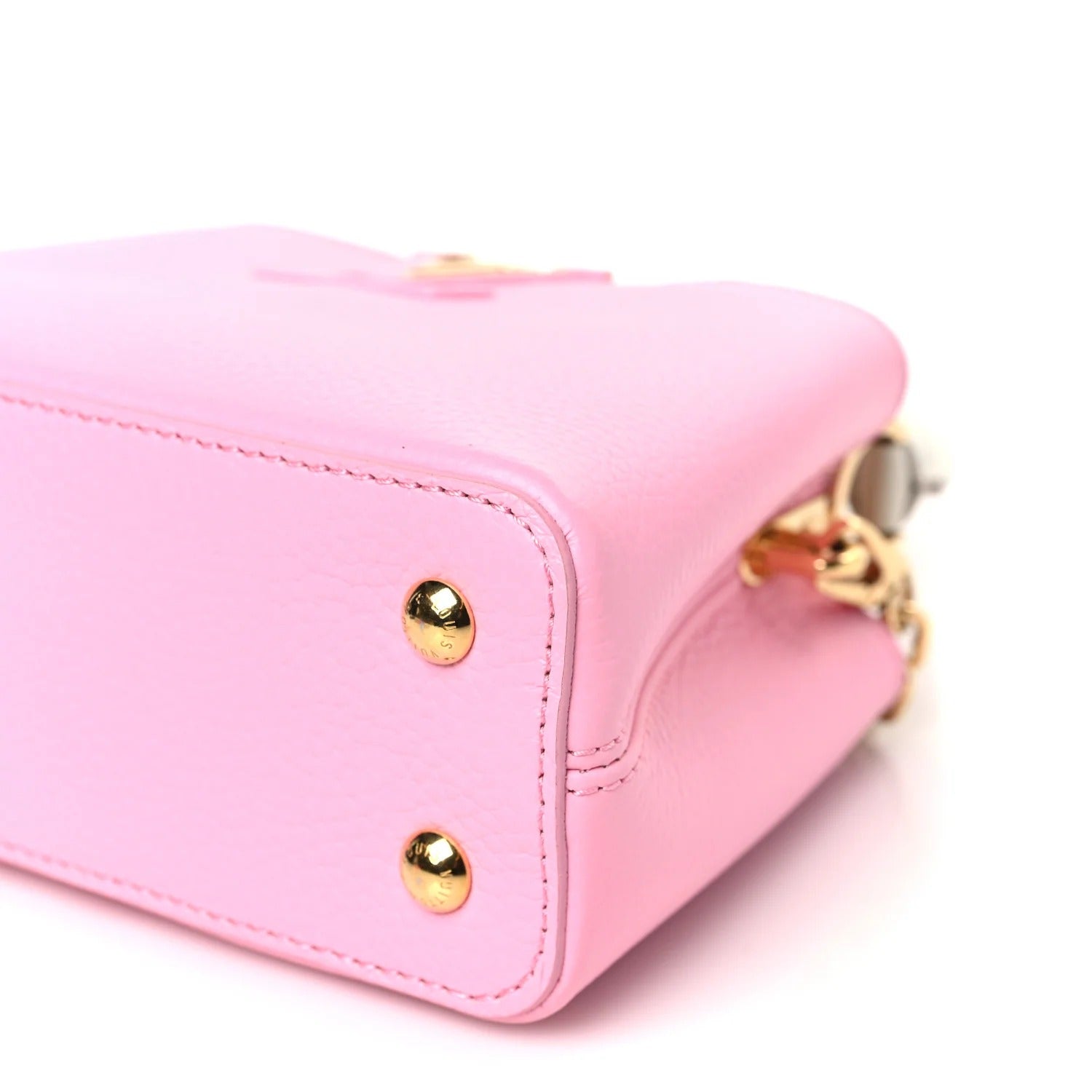 Louis Vuitton Taurillon Flower Chain Mini Capucines Handbag – Candy Pink