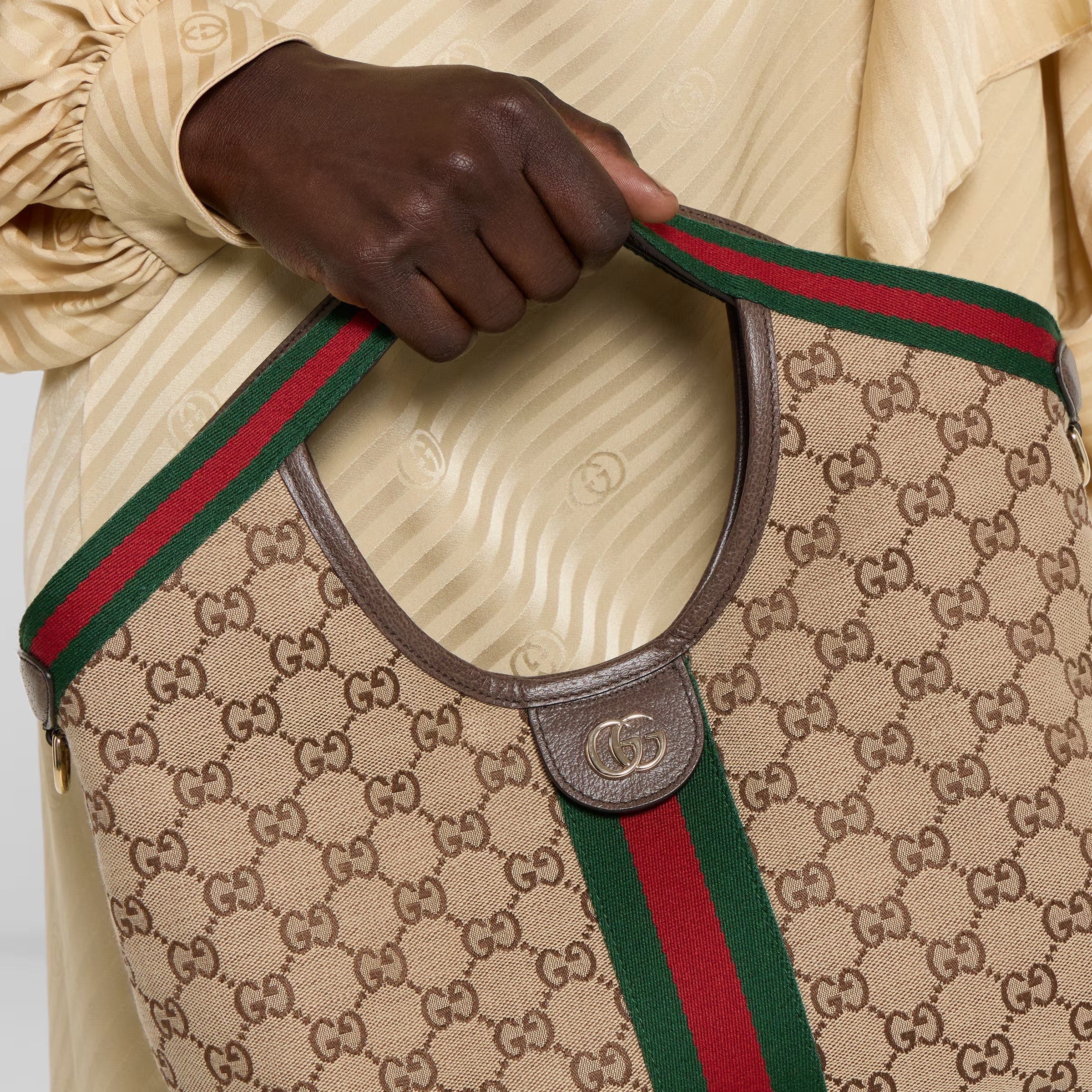 Gucci GG Canvas Giglio Small Tote Bag – Beige Brown