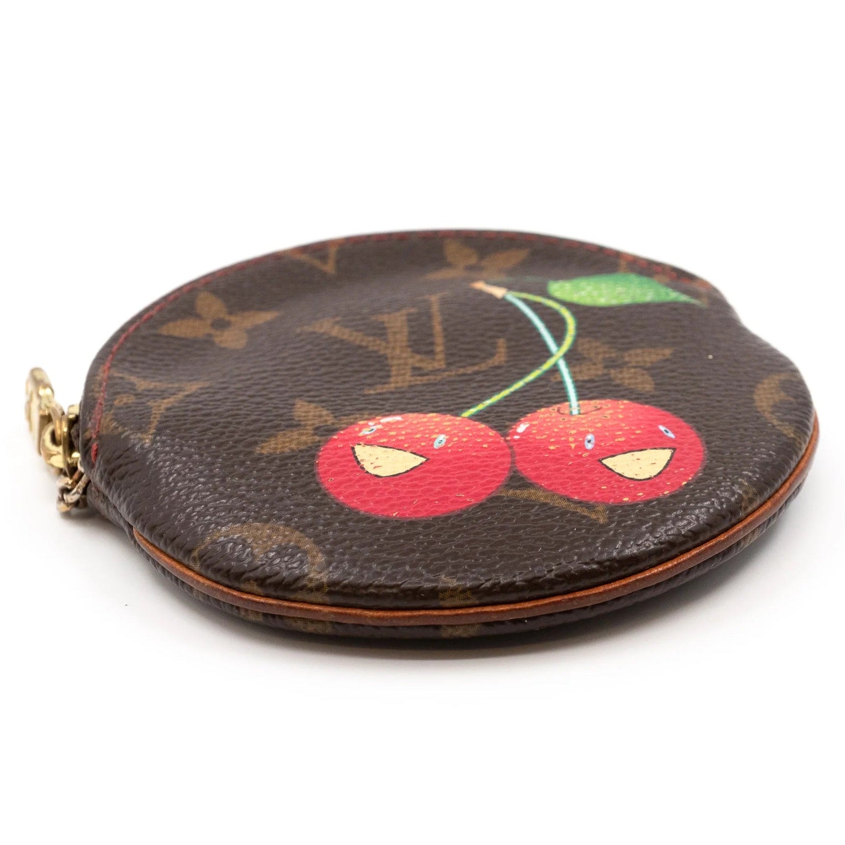 Louis Vuitton Limited Edition Monogram Cerises Round Coin Purse - Brown