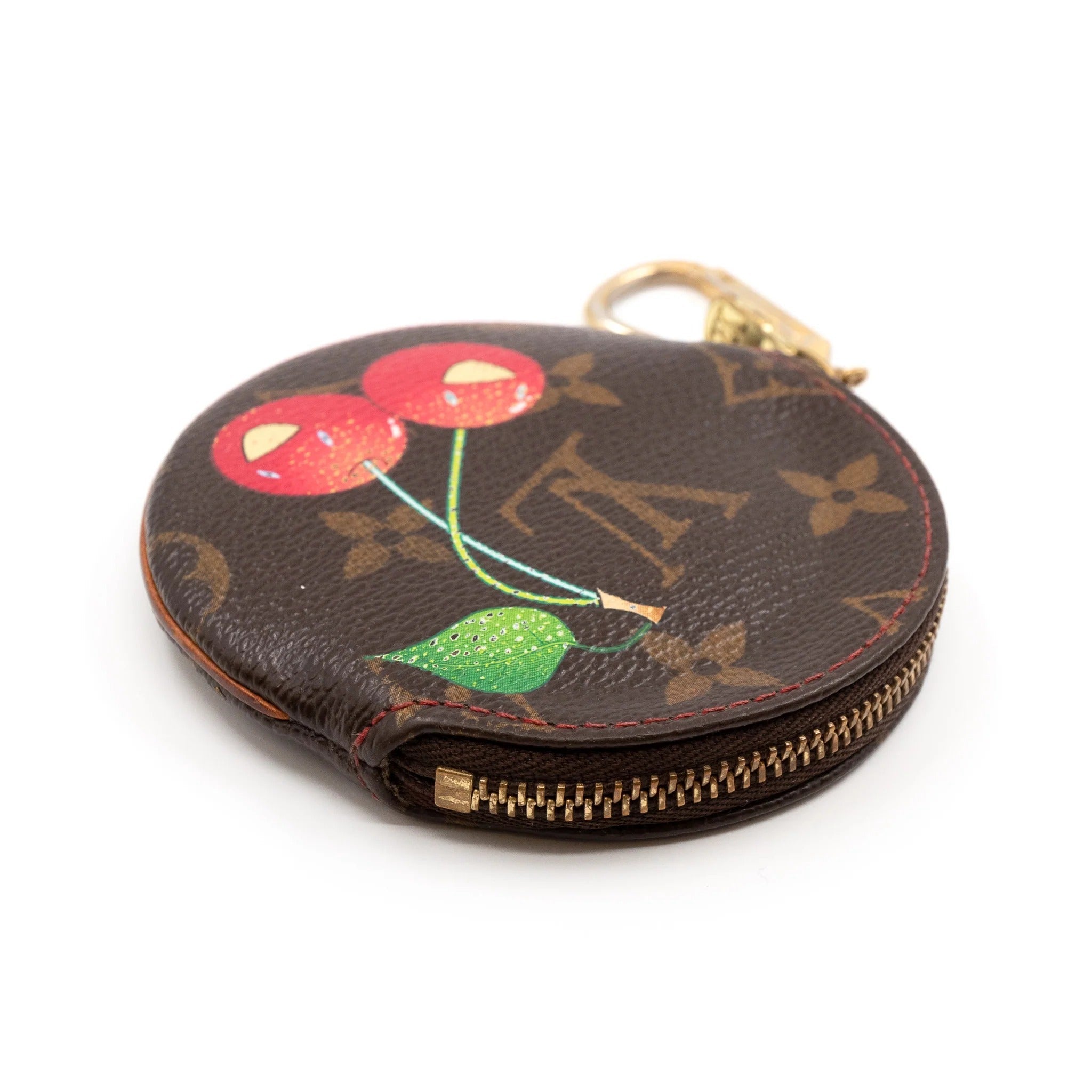 Louis Vuitton Limited Edition Monogram Cerises Round Coin Purse - Brown