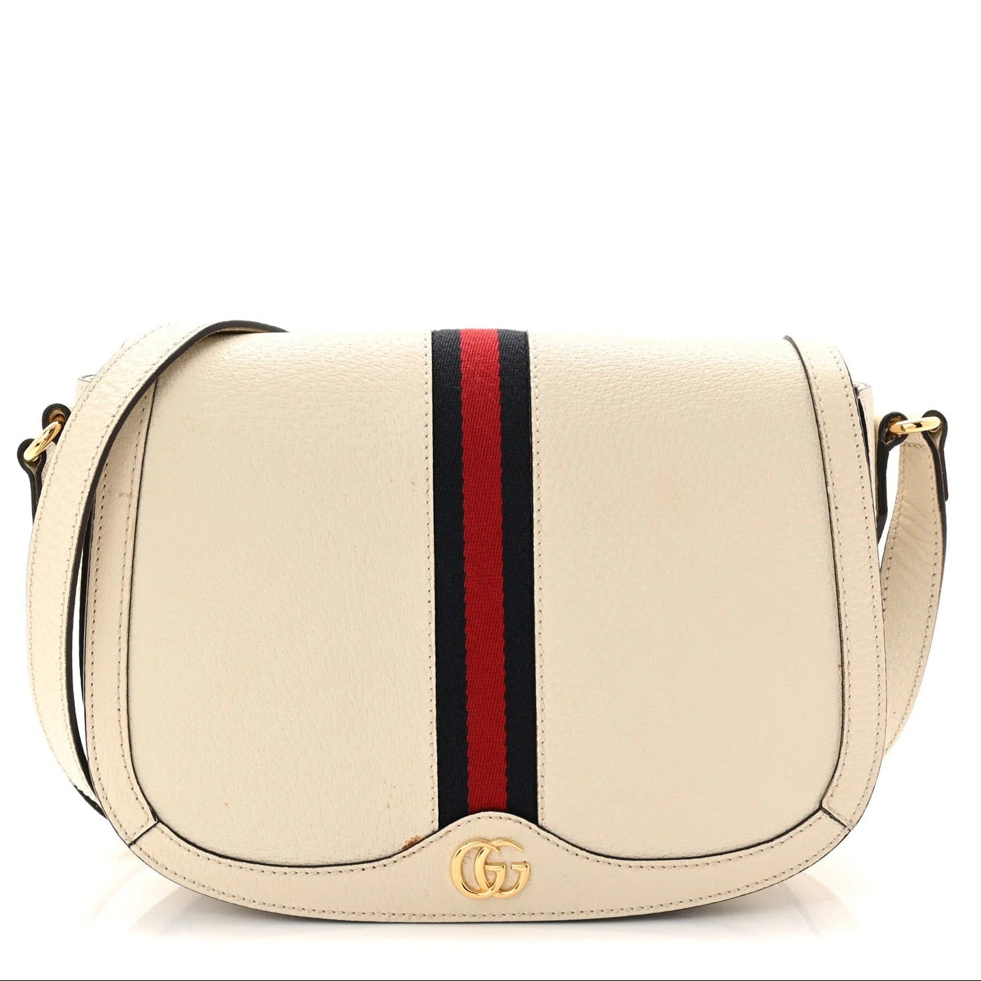 Gucci Textured Calfskin Small Ophidia Flap Bag – Mystic White