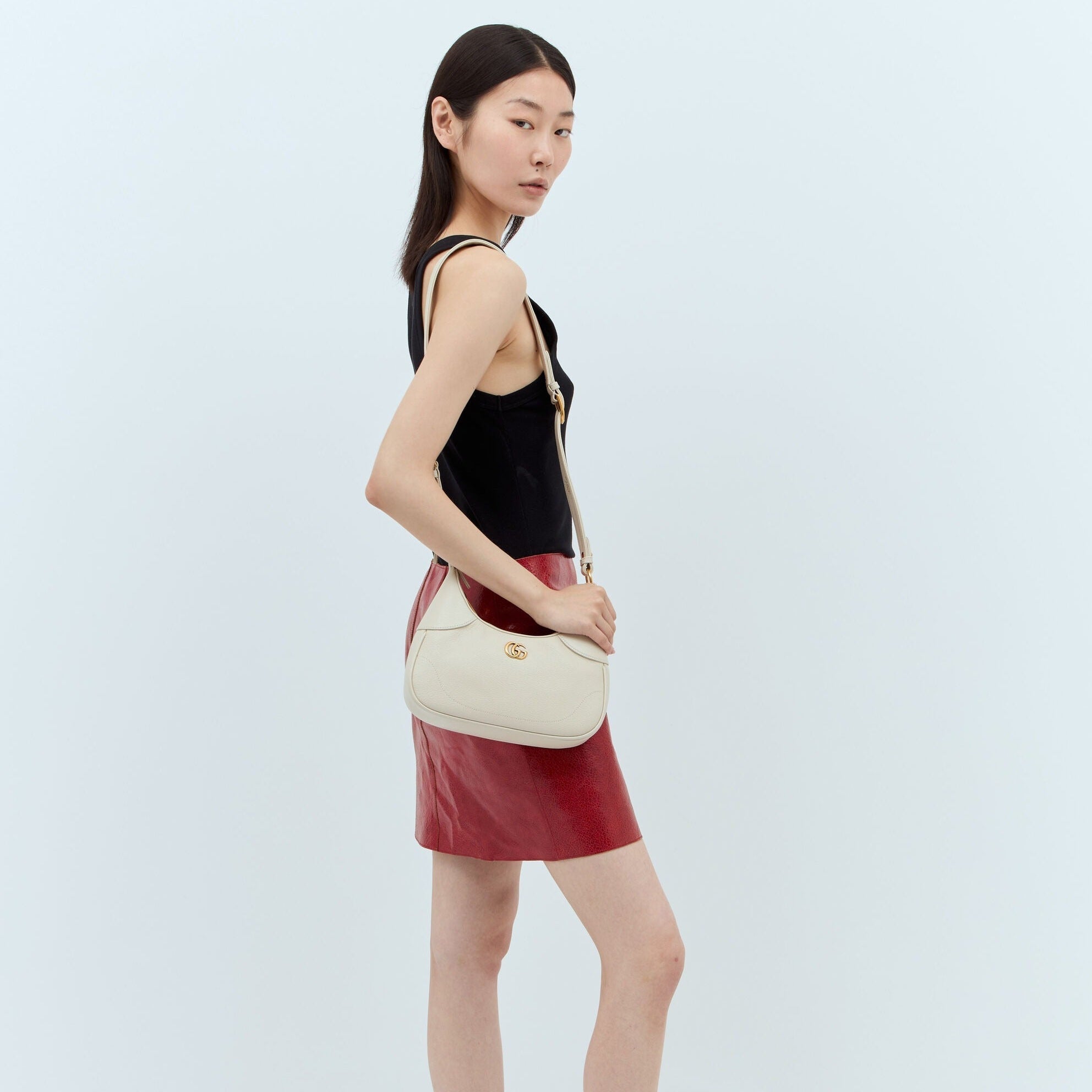 Gucci Aphrodite Small Leather Shoulder Bag – White