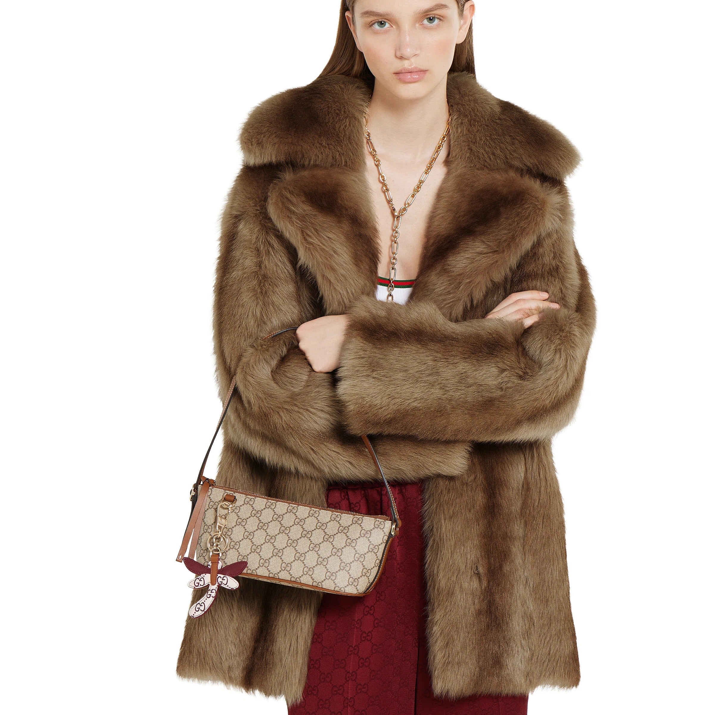 Gucci GG Emblem Small Shoulder Bag – Beige