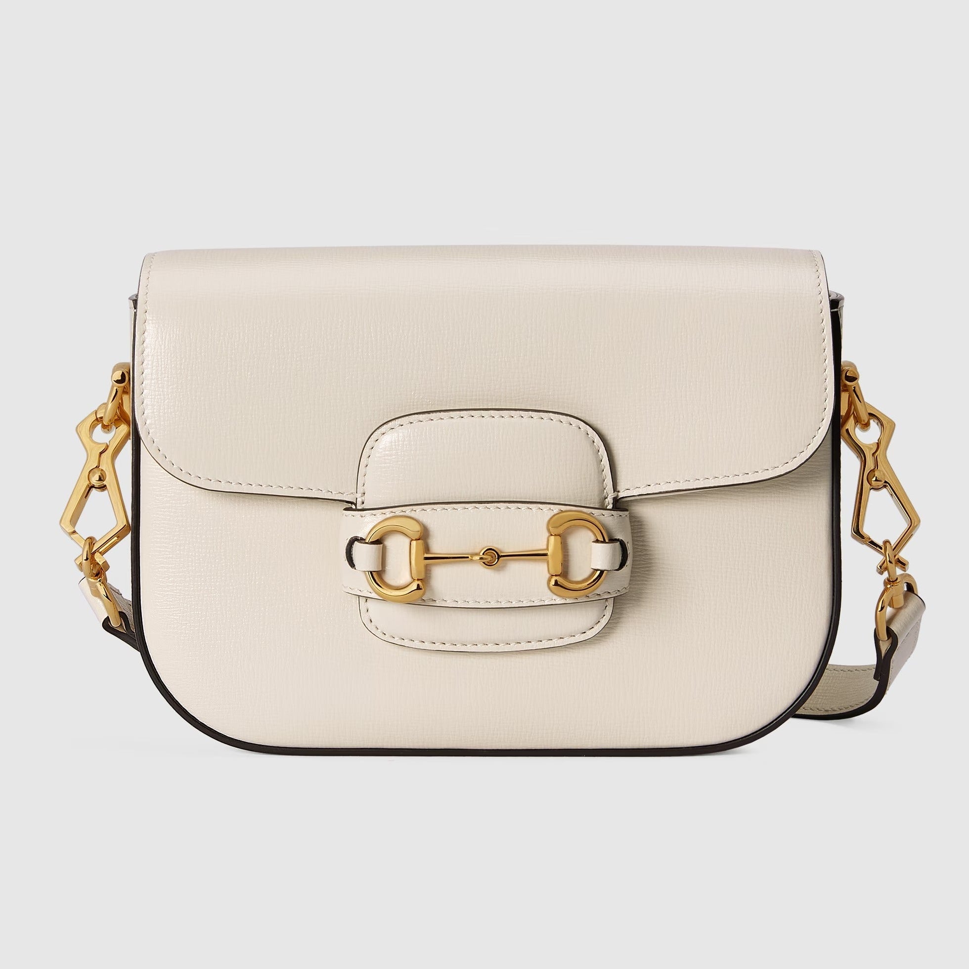 Gucci Horsebit 1955 Small Leather Shoulder Bag – White