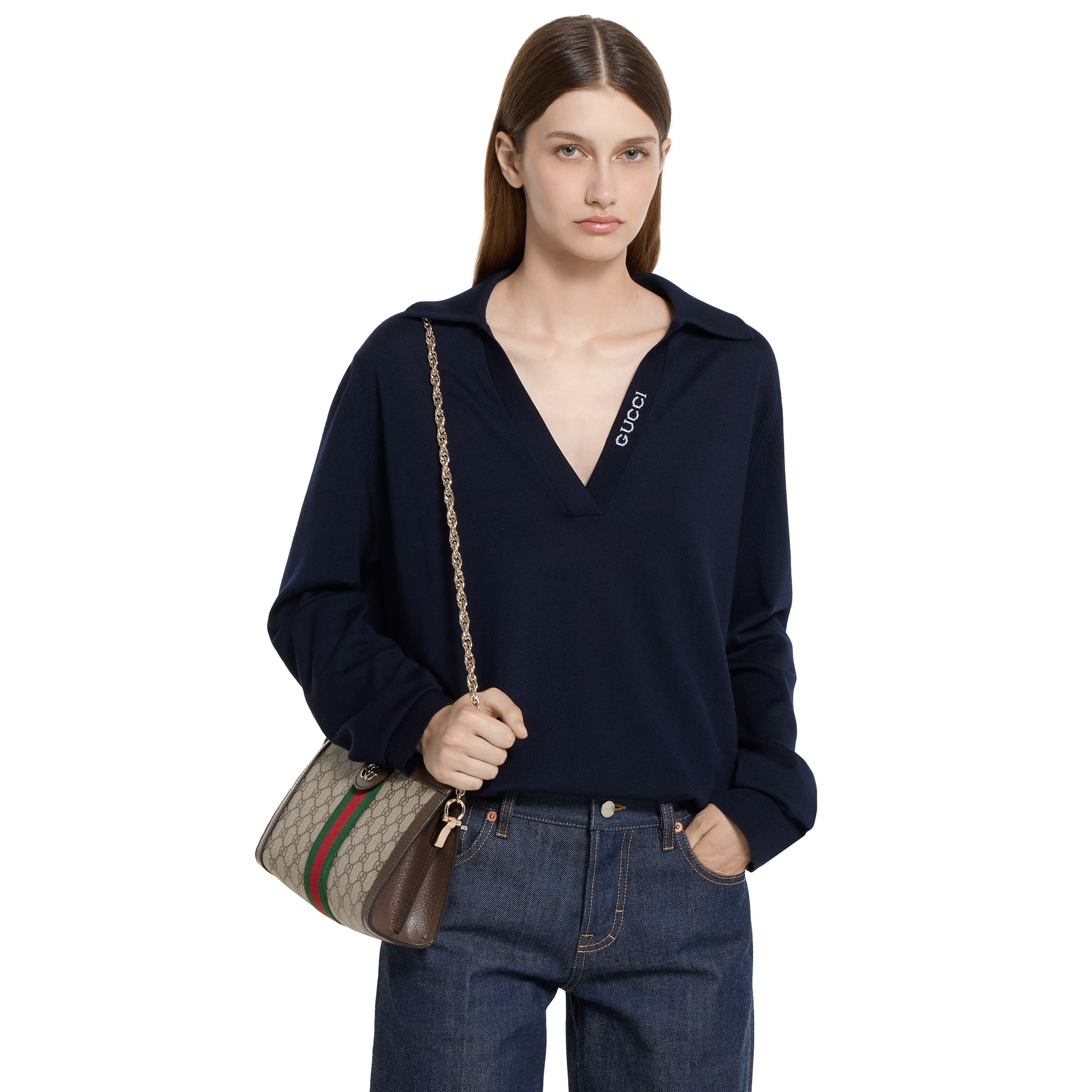 Gucci Ophidia GG Monogram Medium Shoulder Bag – Beige