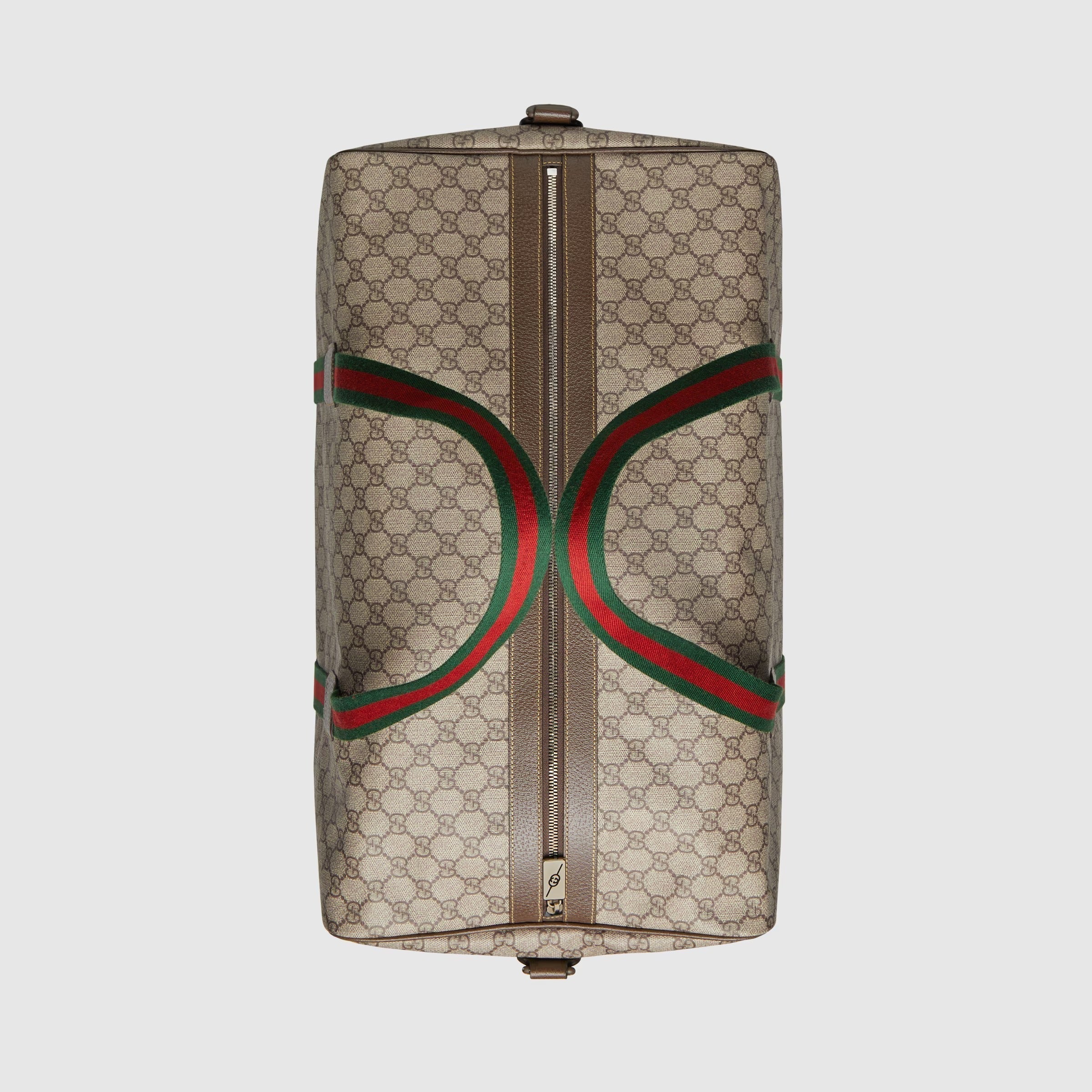 Gucci GG Supreme Canvas Large Duffle Bag with Web - Beige