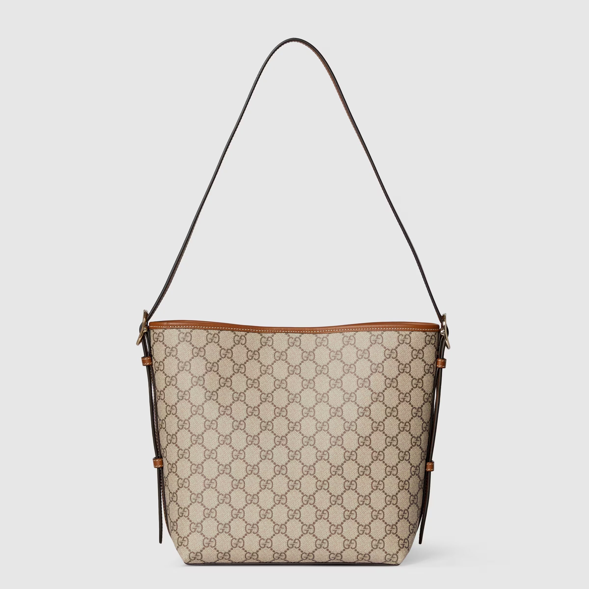 Gucci GG Emblem Small Shoulder Bag – Beige/Brown
