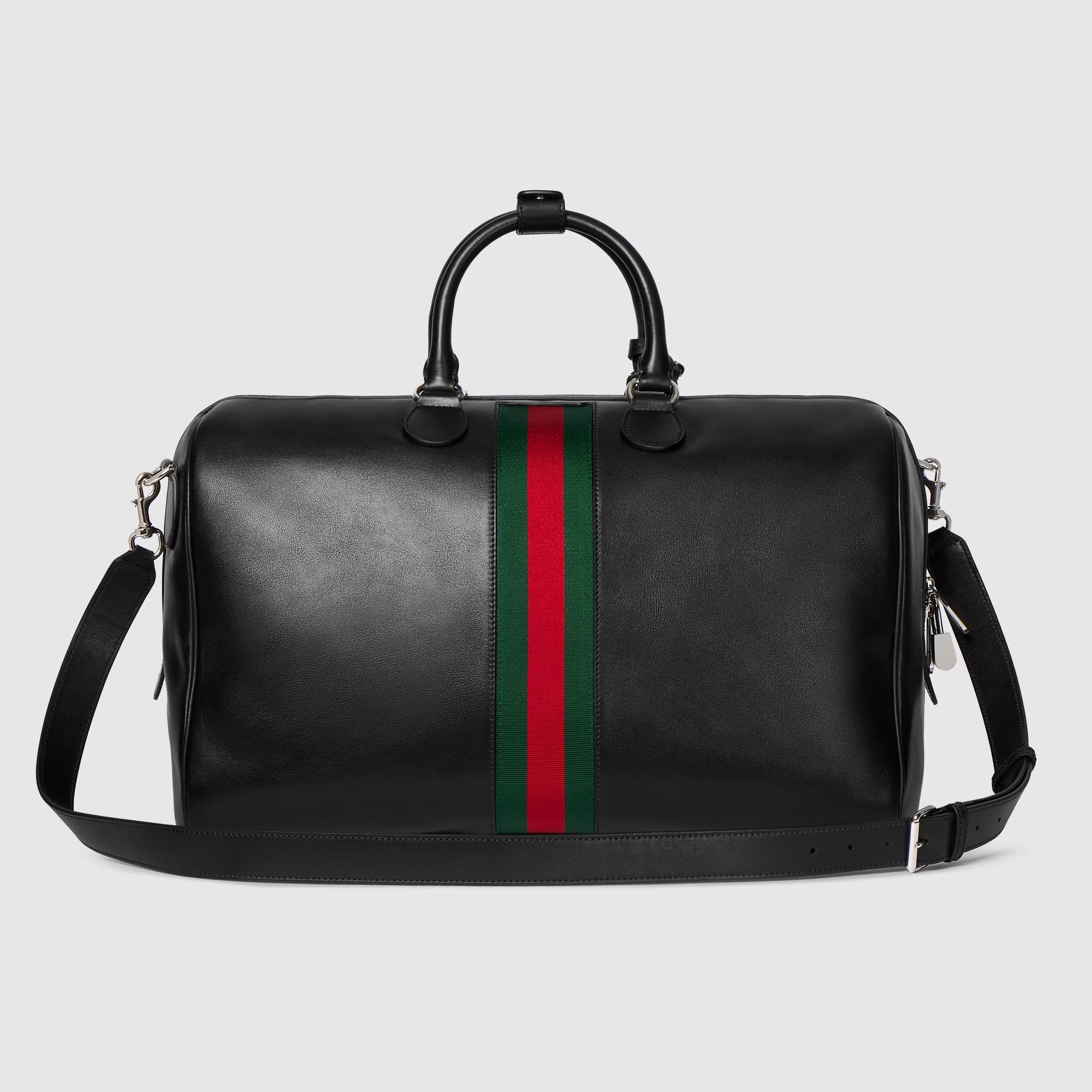 Gucci Web Trademark Medium Duffle Travel Bag – Black