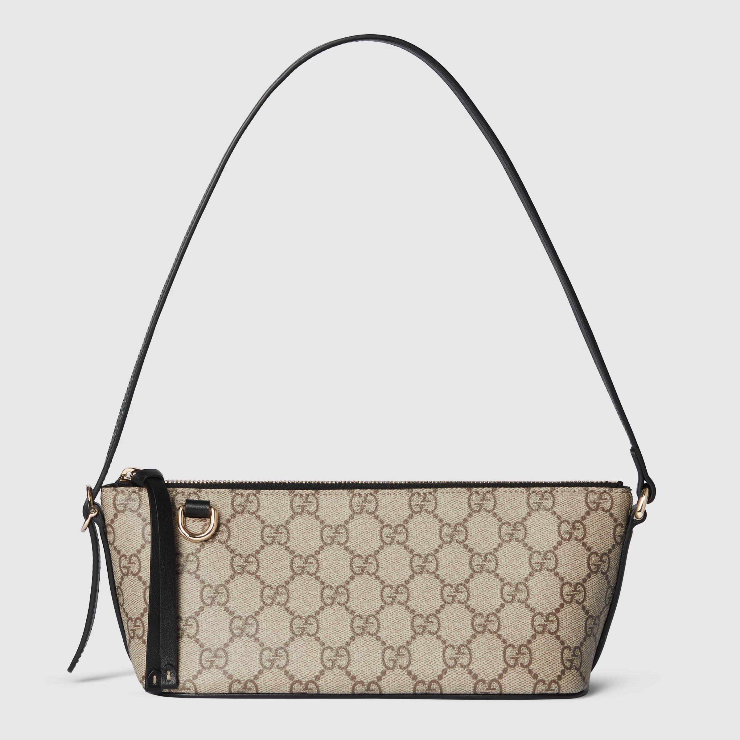 Gucci GG Monogram Small Shoulder Bag – Beige & Black