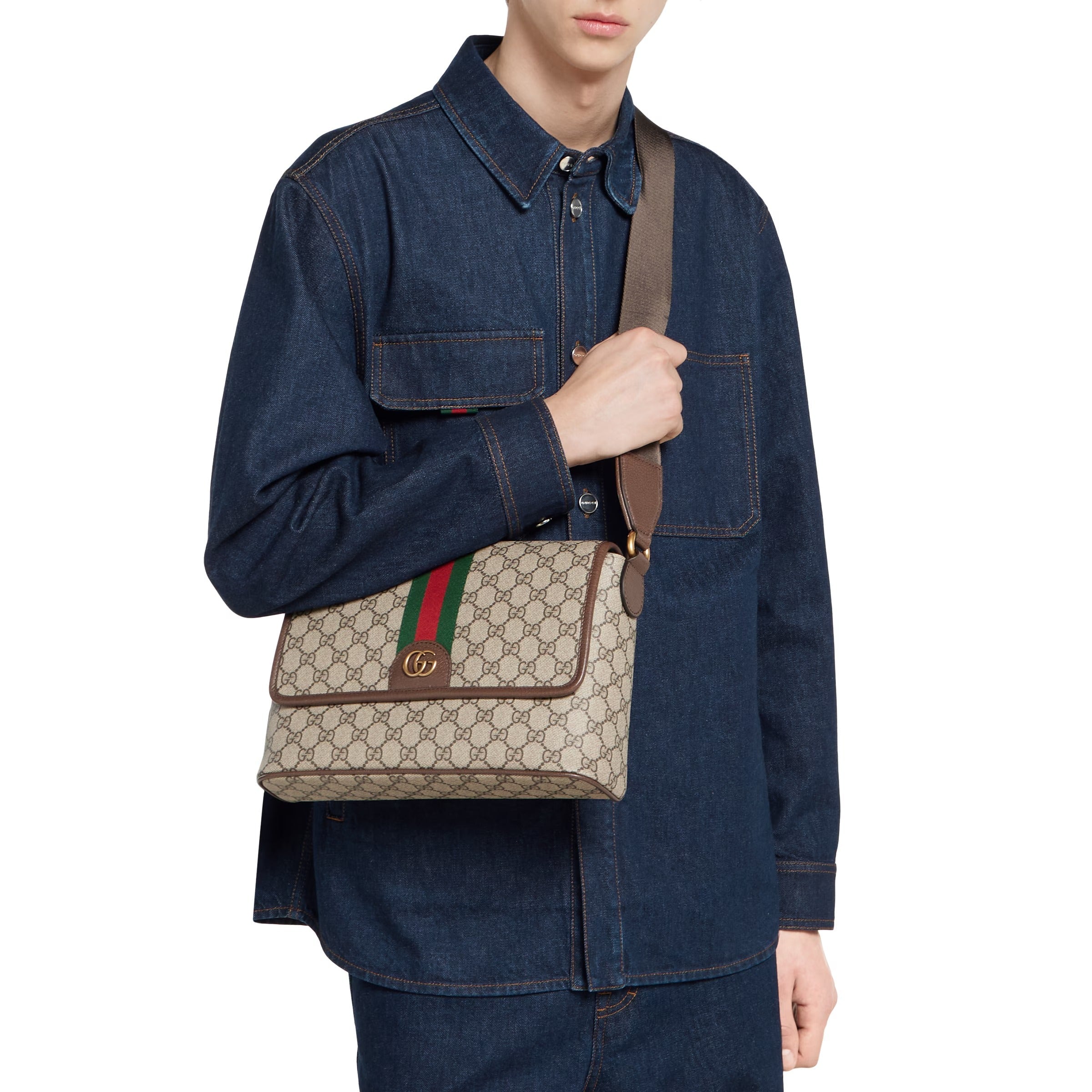 Gucci GG Monogram Ophidia Medium Messenger Bag – Beige